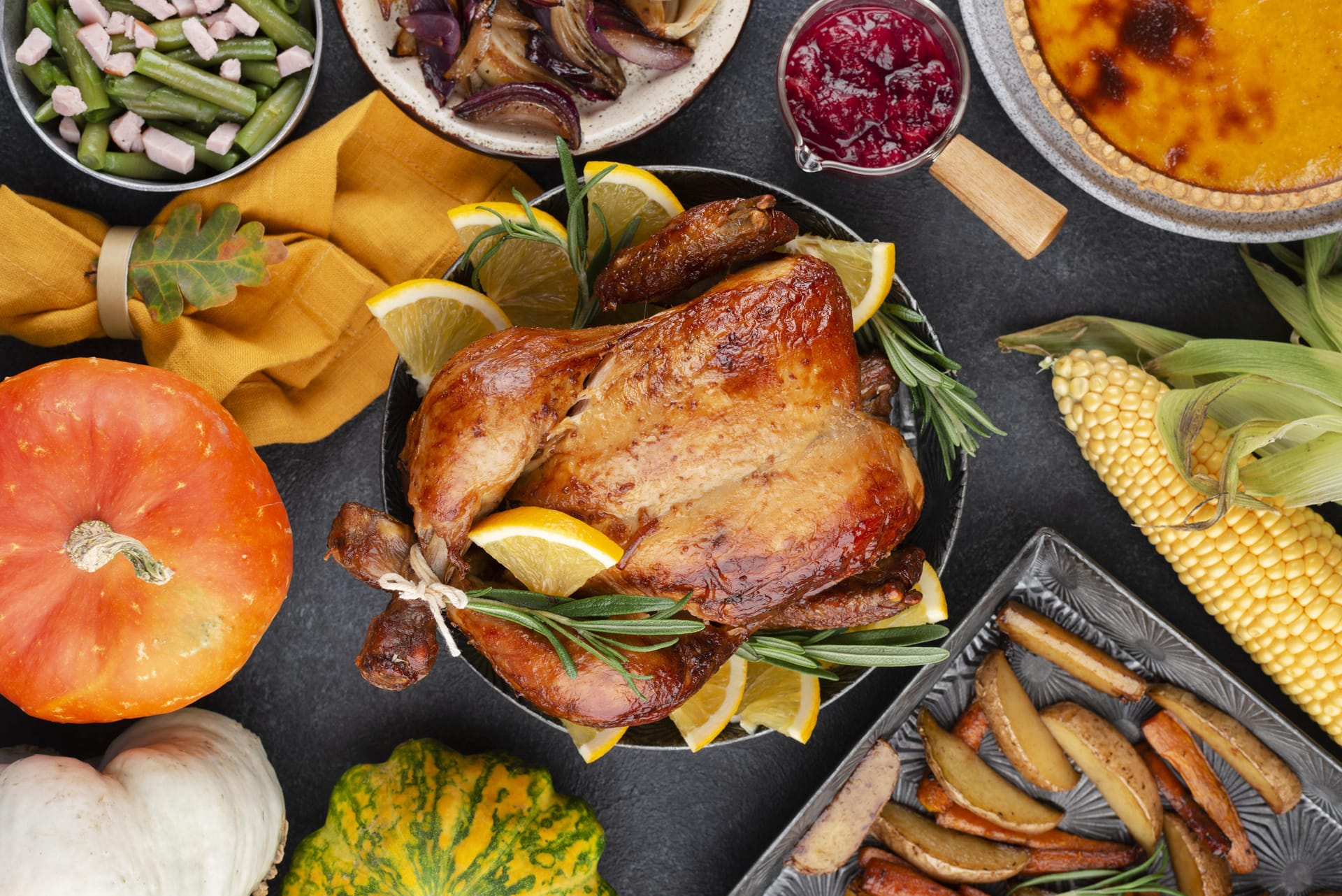 Thanksgiving day delicious meal assortment happy thanksgiving images