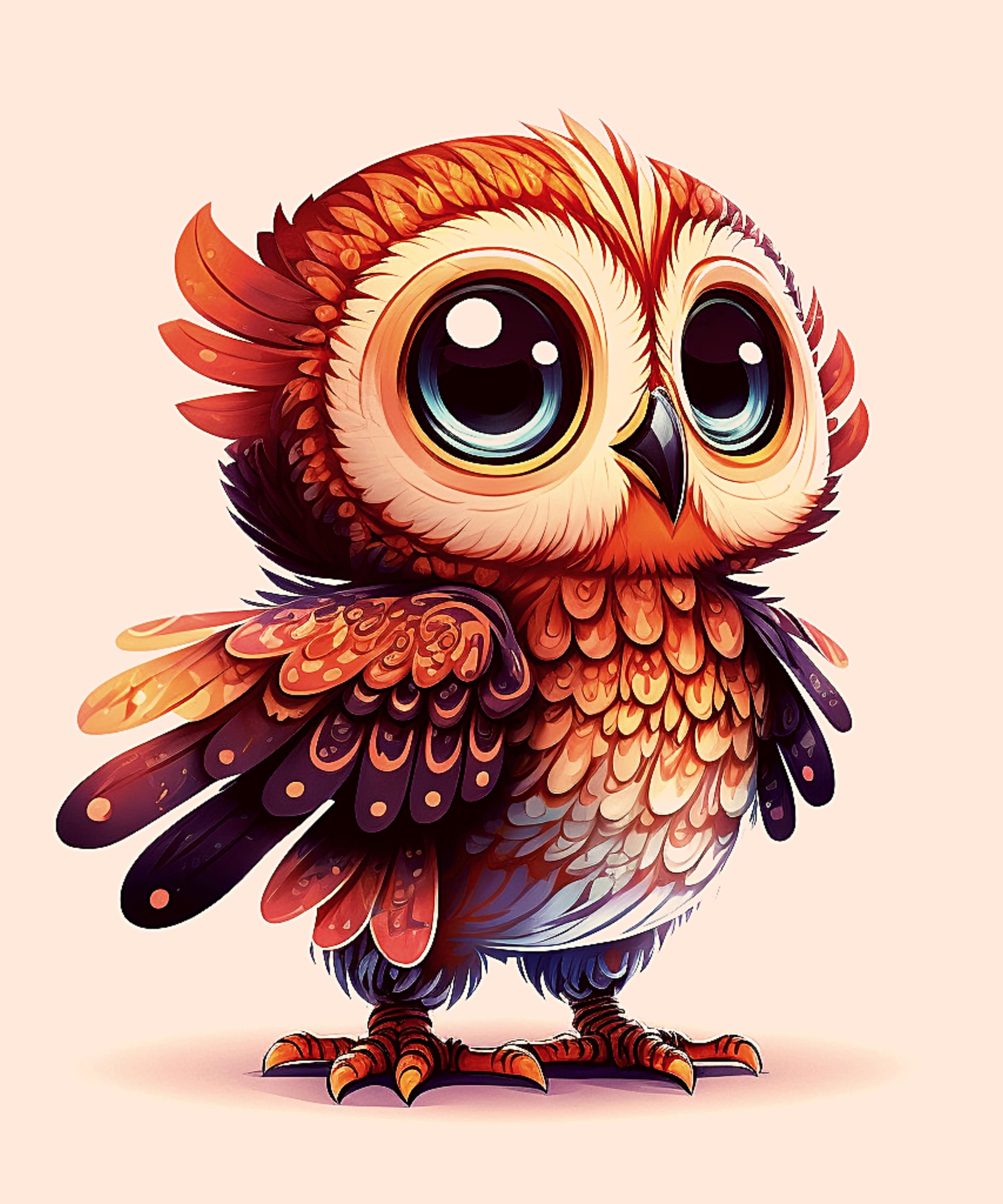 Baby owl colorful image owl picture