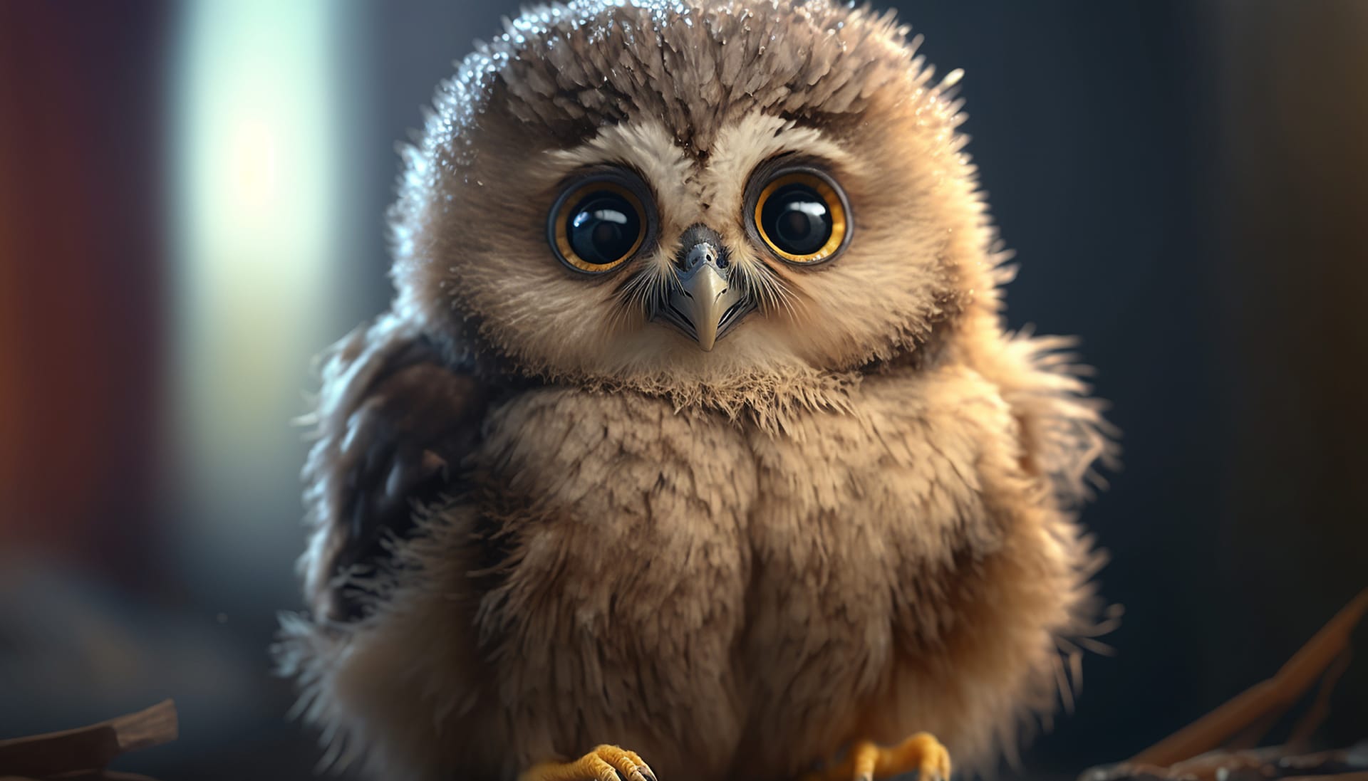 Cute adorable baby owl image art
