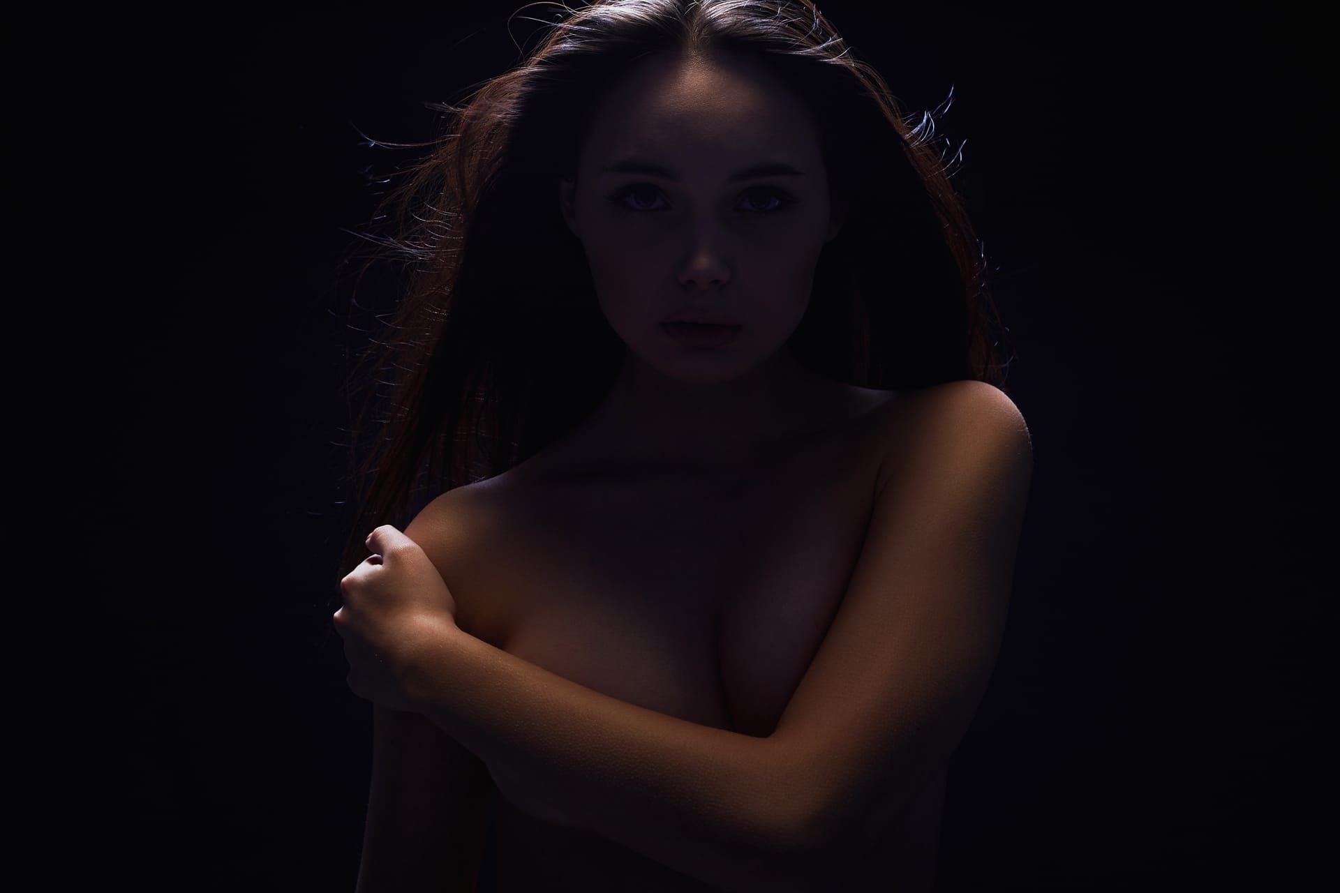 Nude woman female silhouette beautiful naked body girl