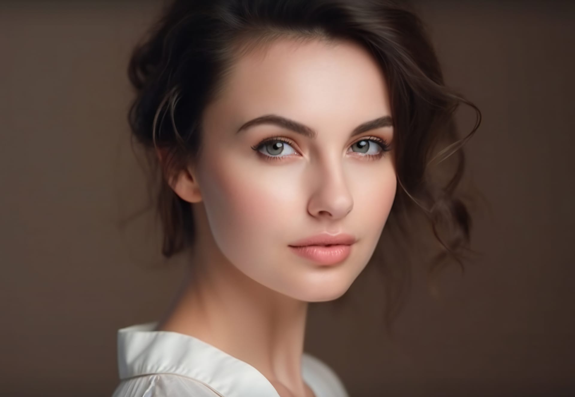 Digital painting woman with clean fresh skin facial people portraits