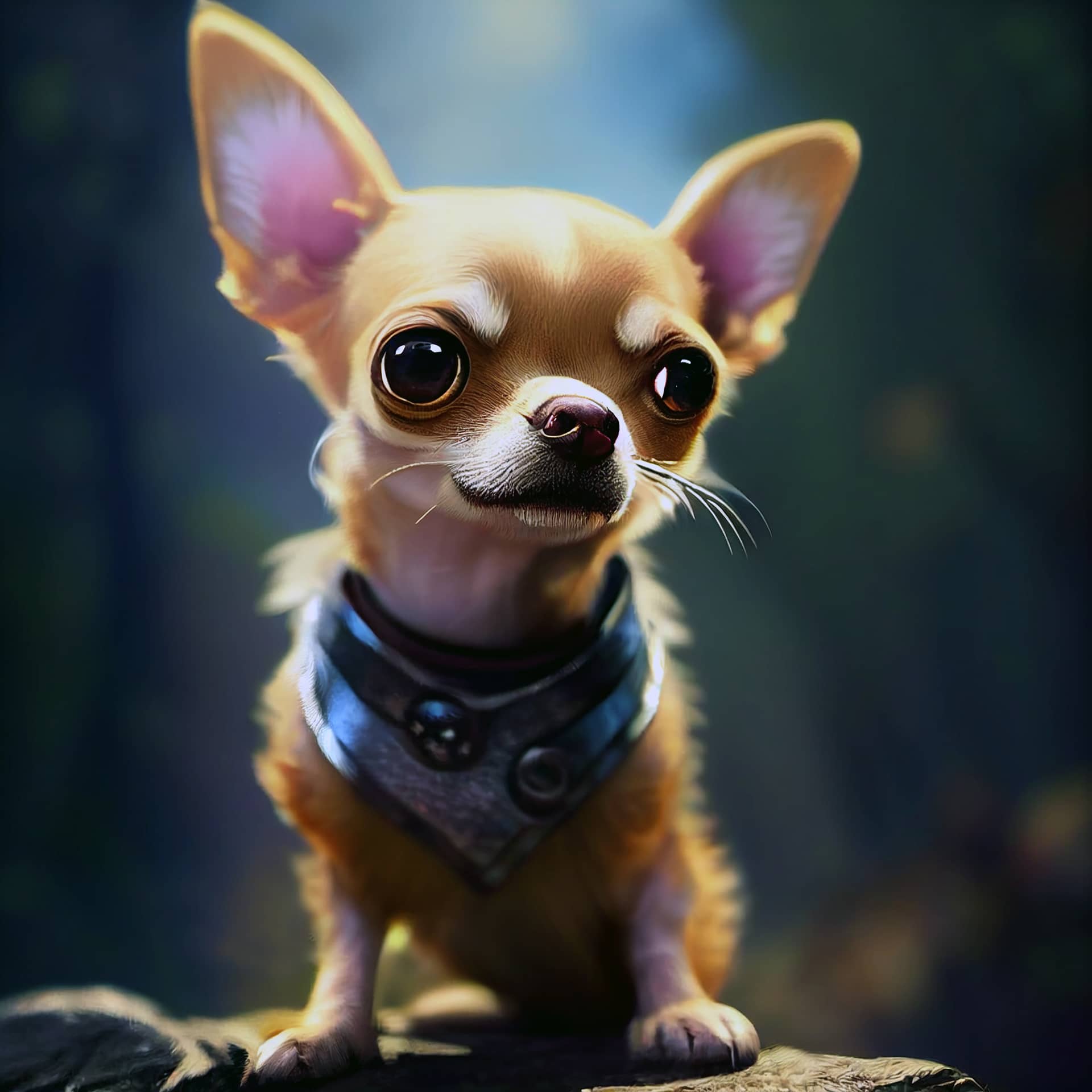 Adorable tiny chihuahua puppy as cartoon adventurer image