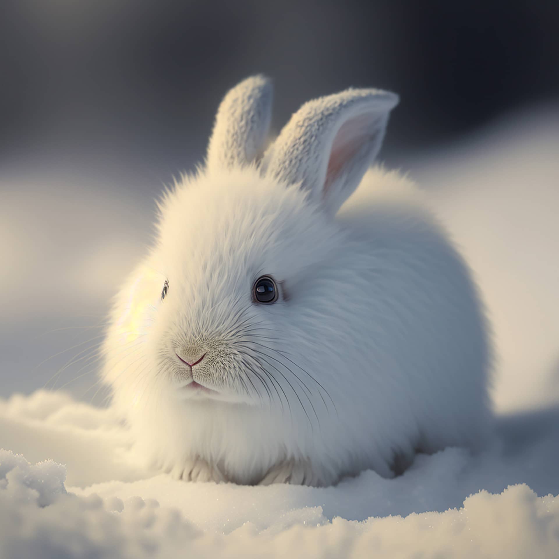 Animal profile pictures cute small white bunny deep snow