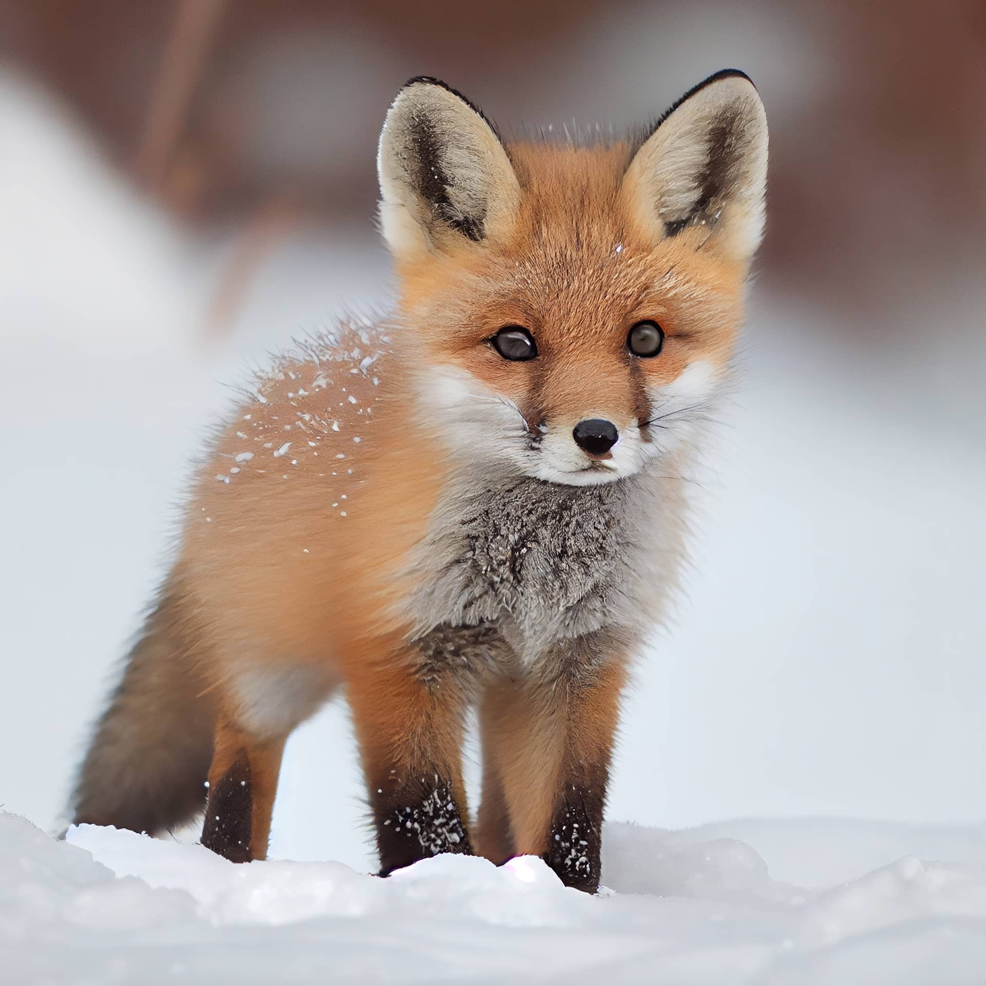 Baby fox snow generative animal profile pictures