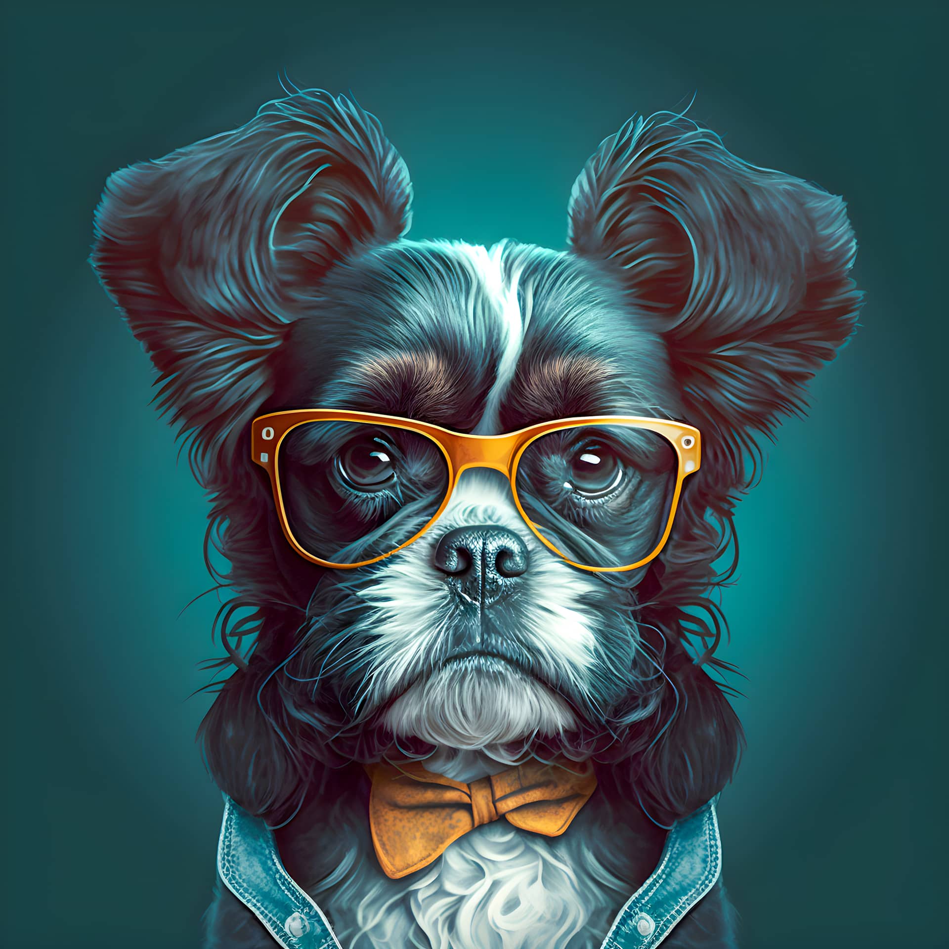 Funny cute dog art illustration anthropomorphic dogs excellent picture
