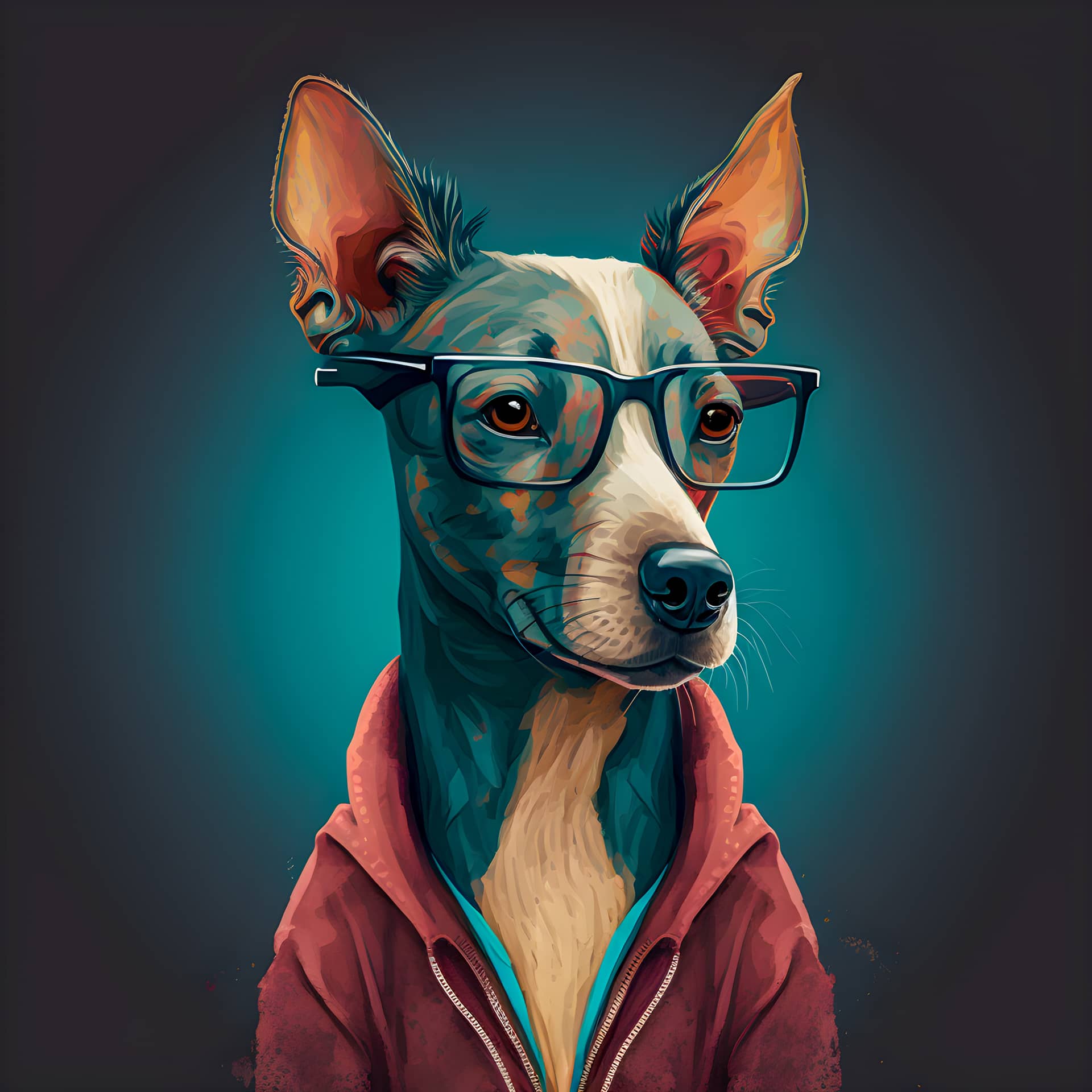 Funny cute dog art illustration anthropomorphic dogs nice picture