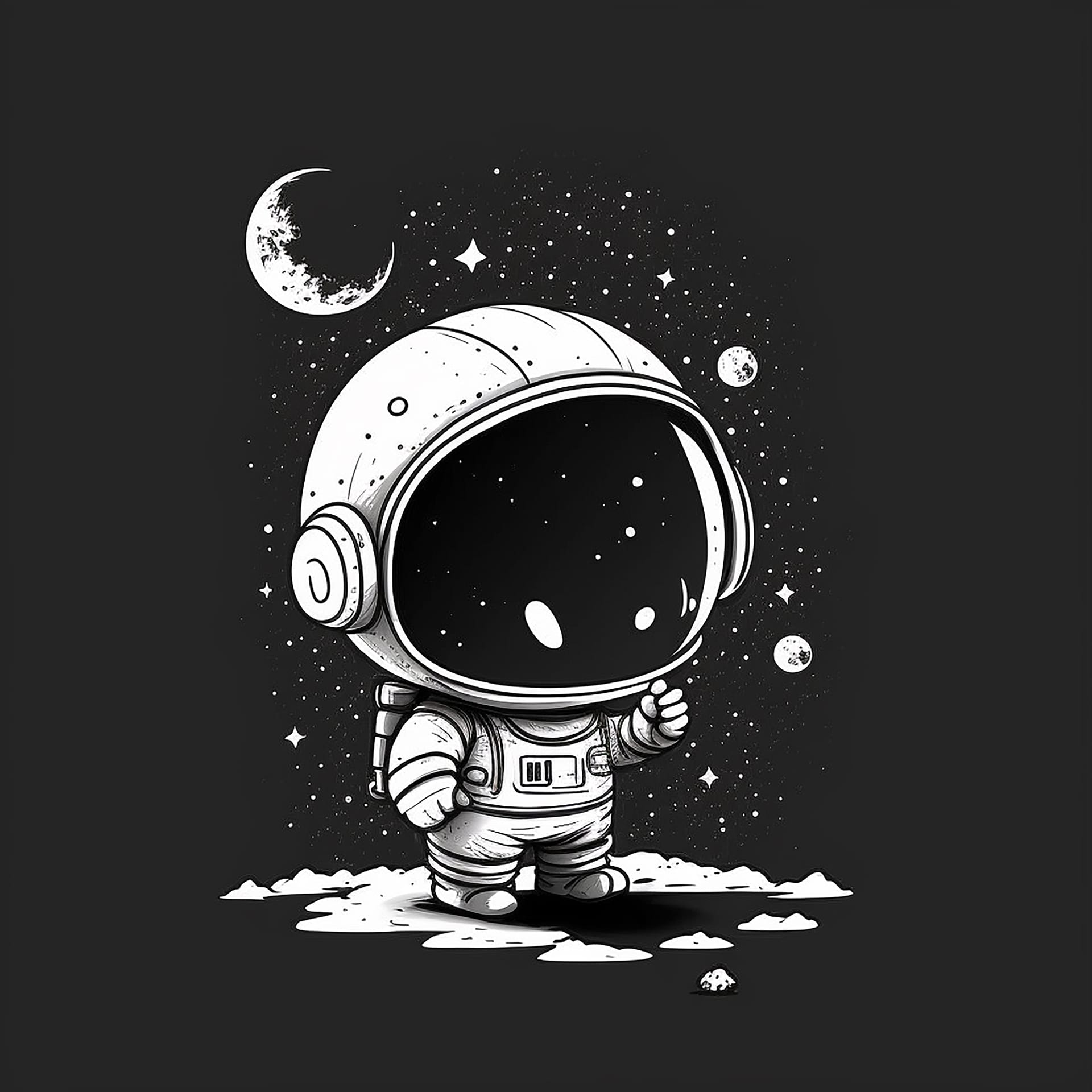 Art illustration painting photography cute adorable astronaut
