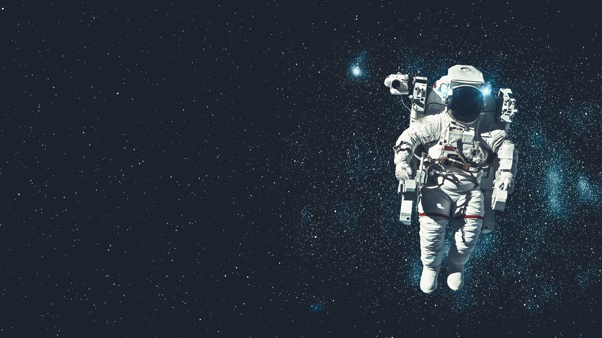 Astronaut spaceman spacewalk while working spaceflight mission
