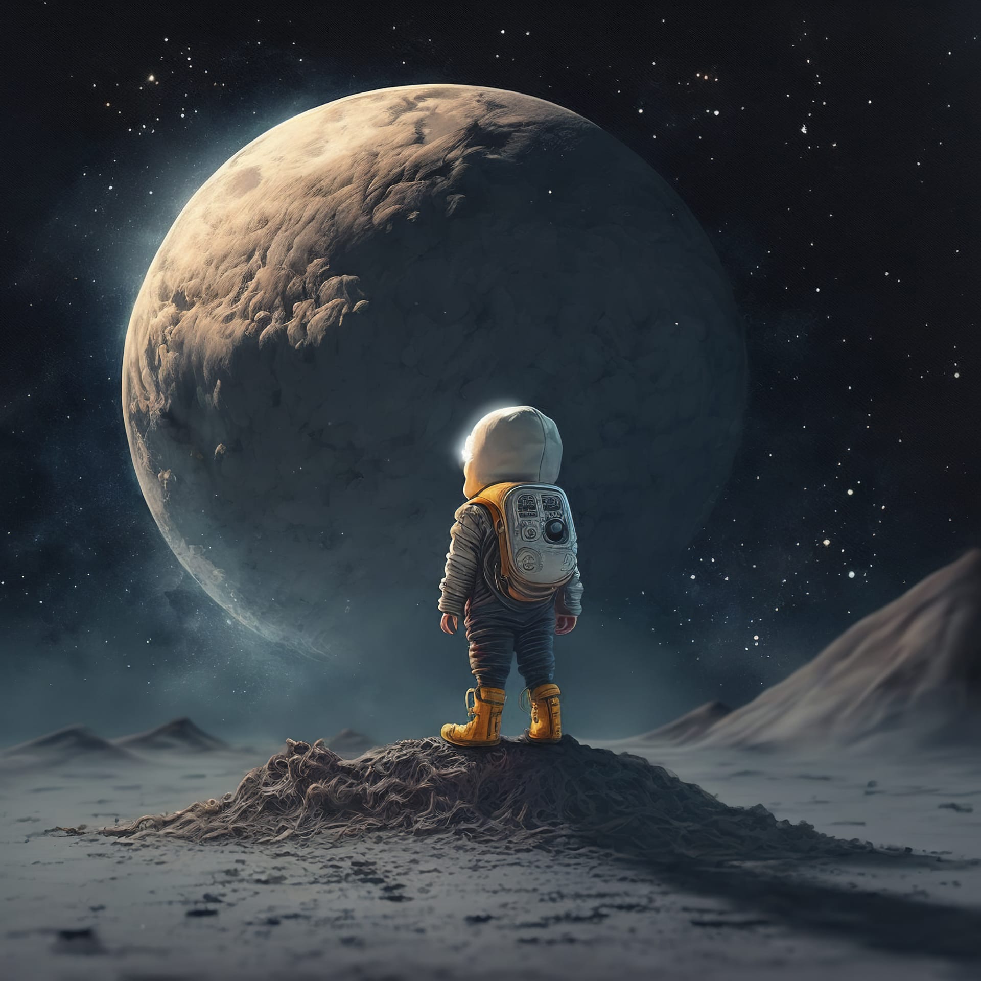 Little boy moon astronaut profile picture