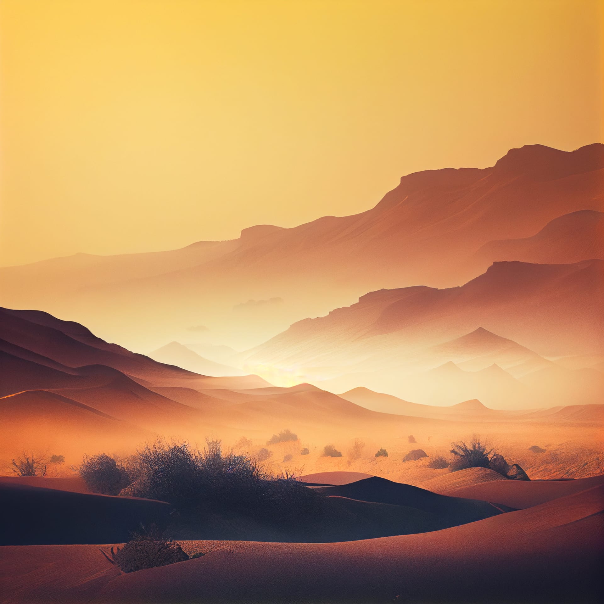 Beautiful desert landscape sunset sunrise excellent picture