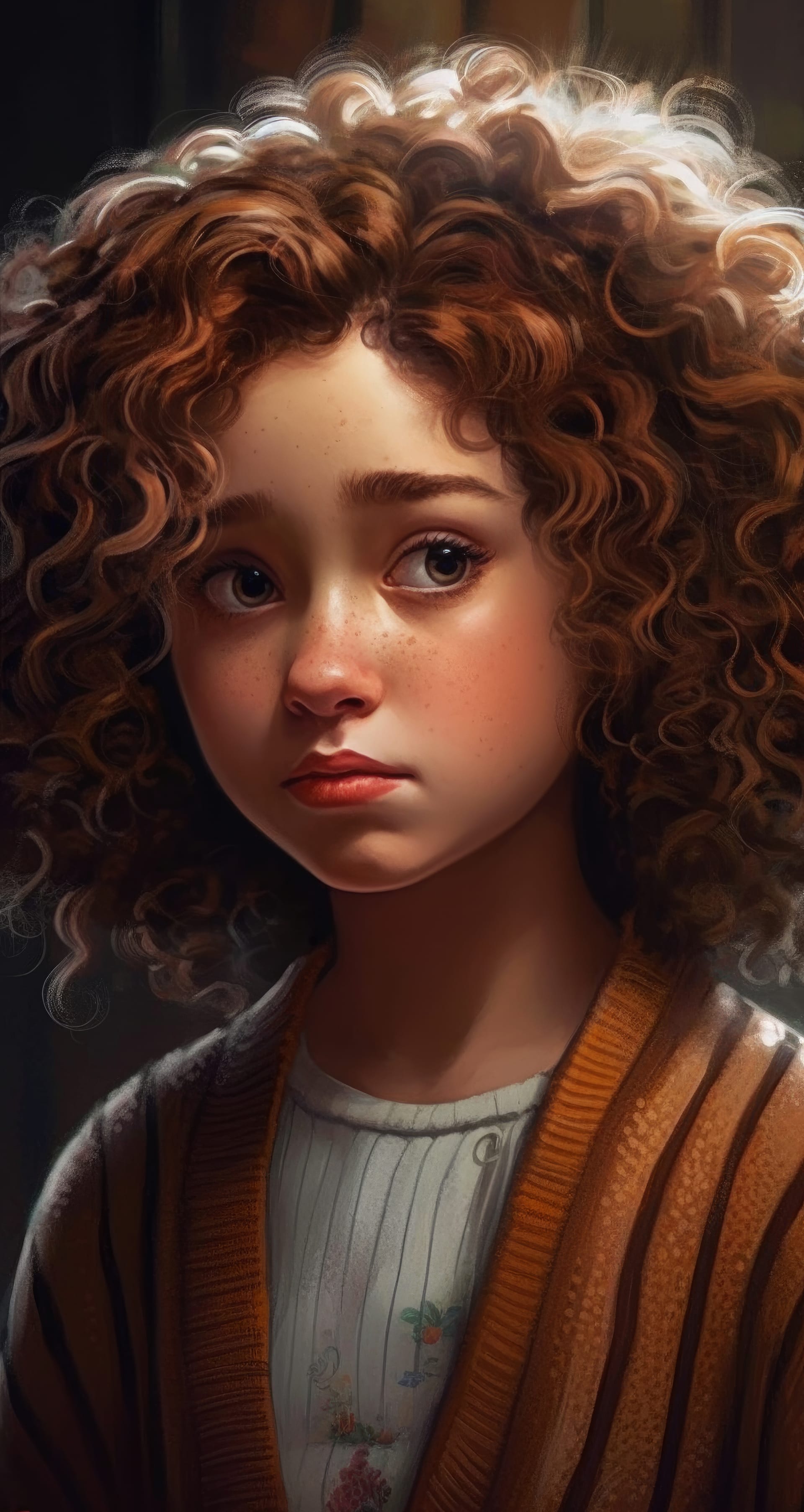 Best pfp for instagram beautiful painting girl with curly hair