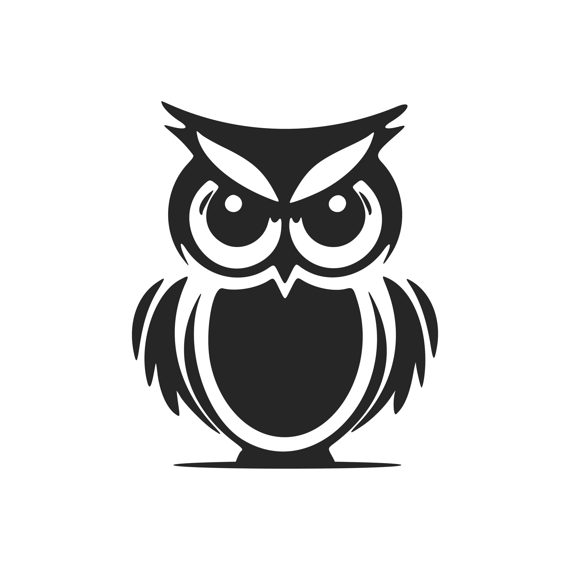 Bird profile picture cute black white owl logo