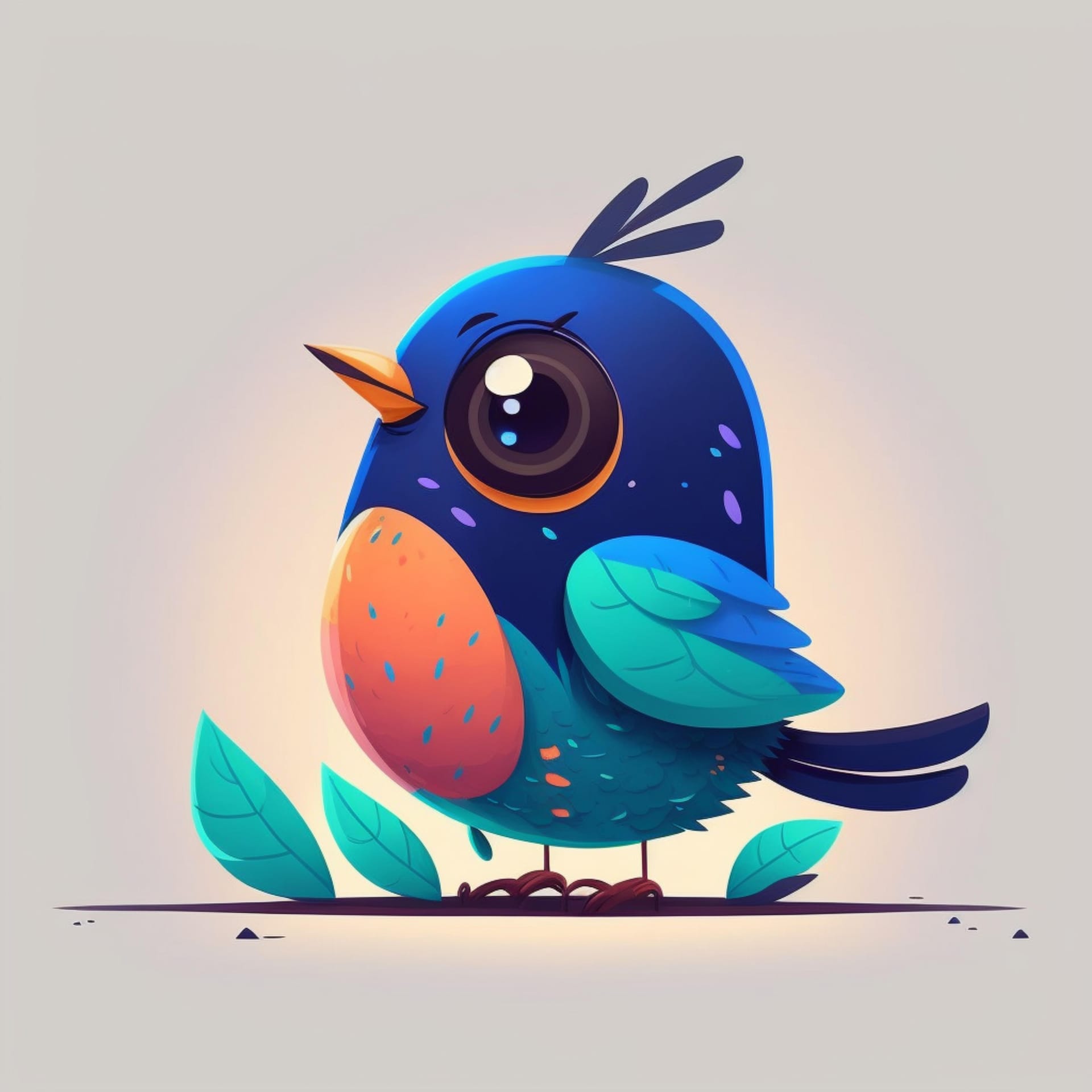 Bird profile picture cute cartoon bird illustration image