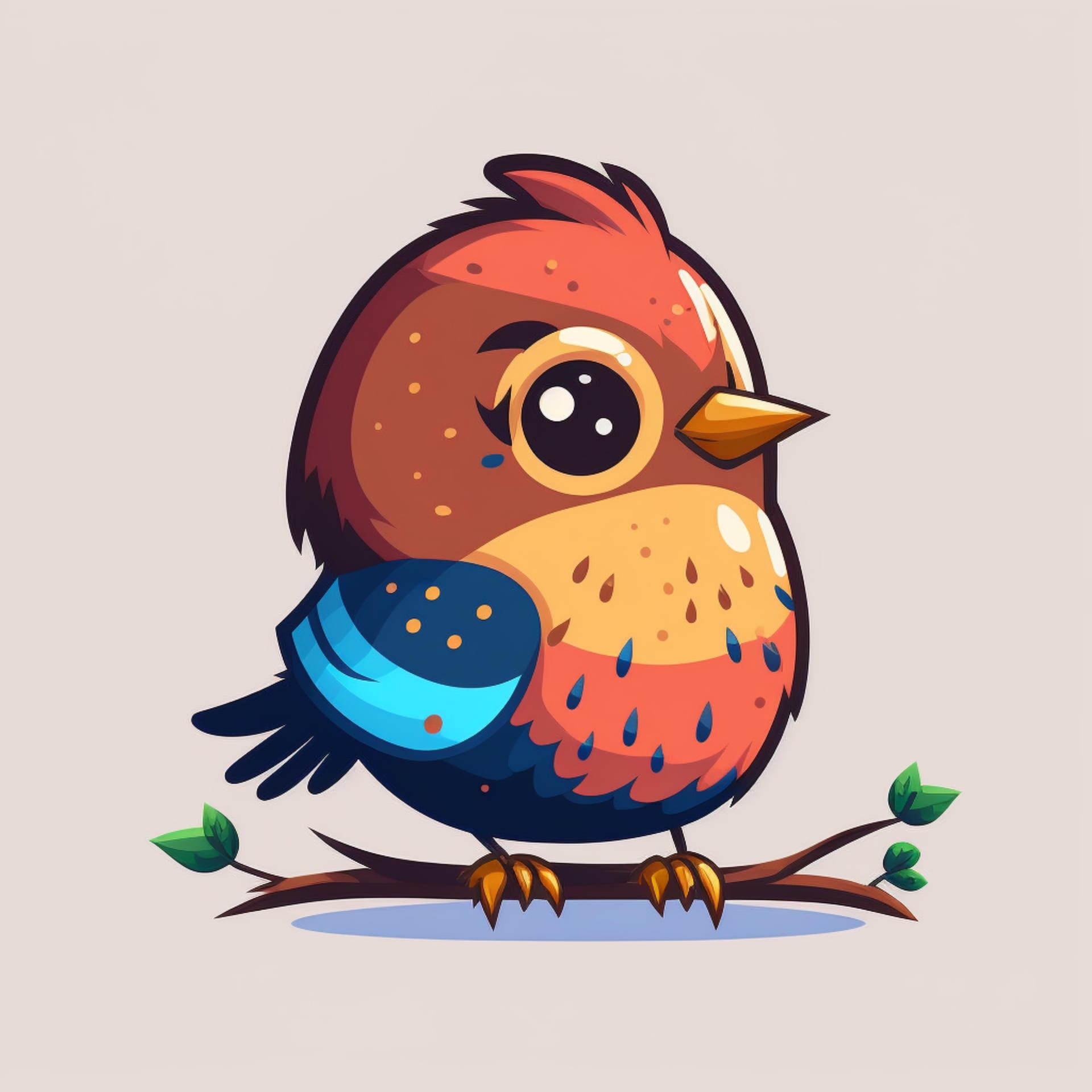 Bird profile picture cute cartoon bird illustration