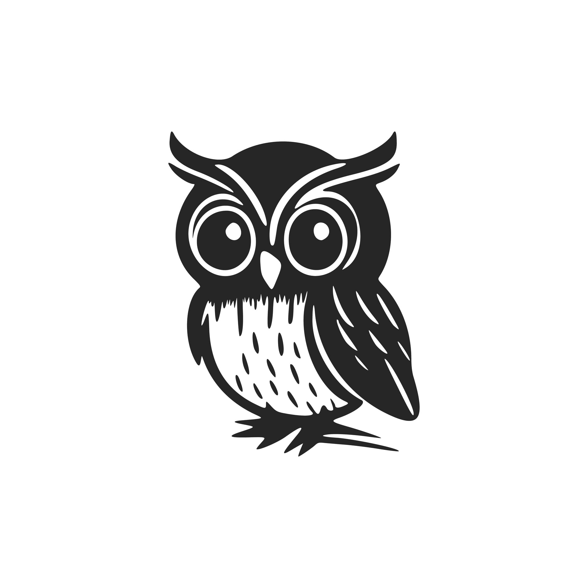 Cute black white owl logo excellent image