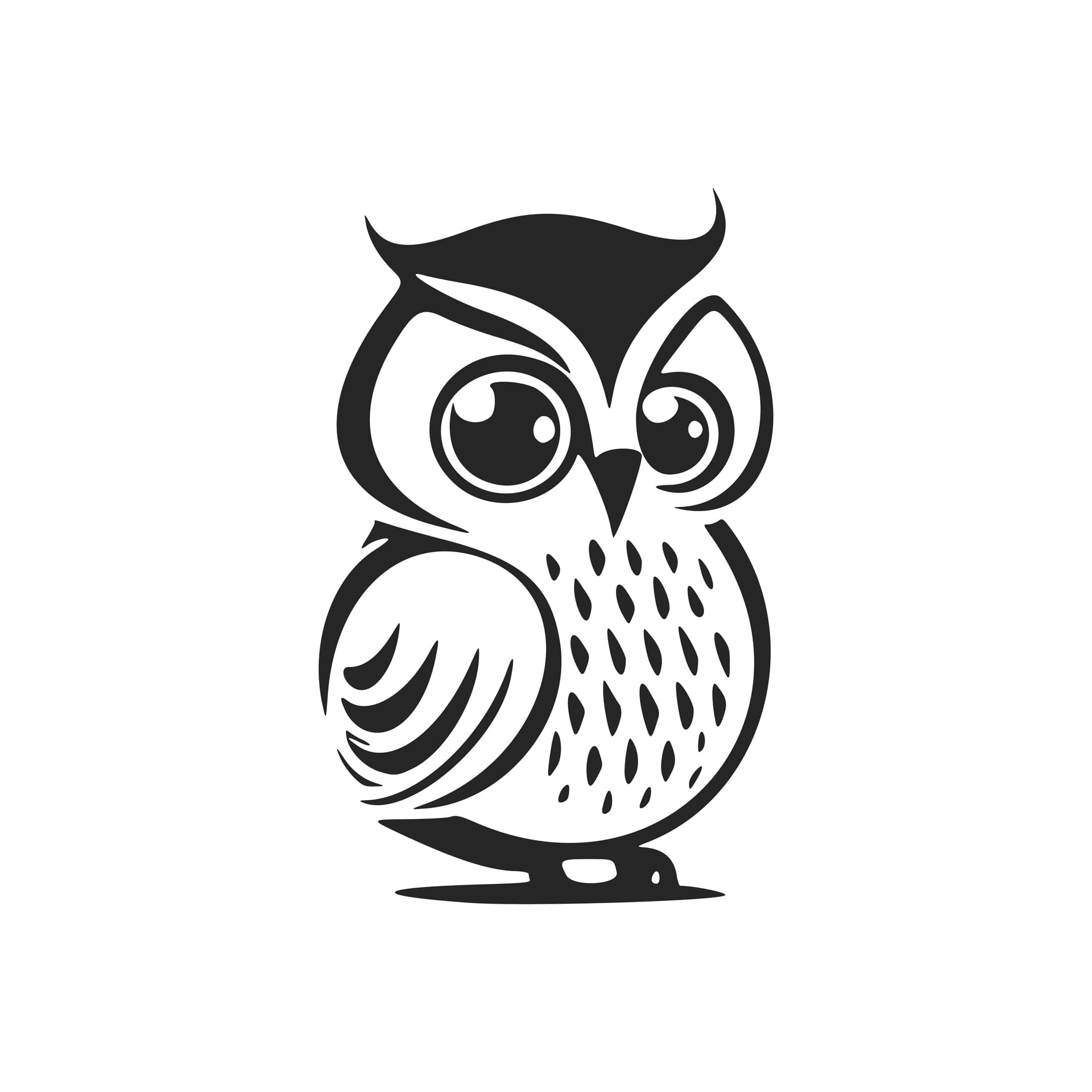 Cute black white owl logo picture bird profile picture