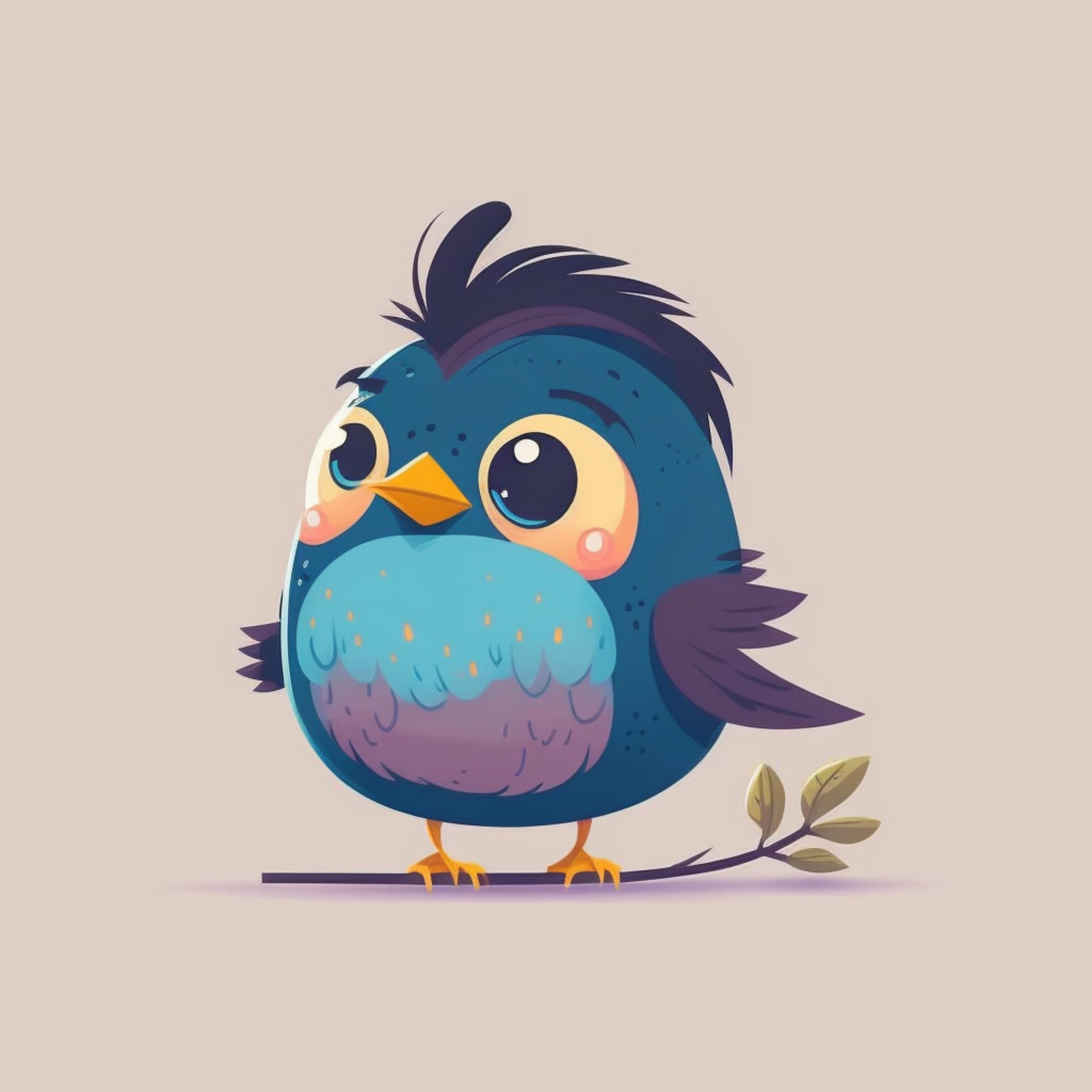Cute cartoon bird illustration excellent image bird profile picture