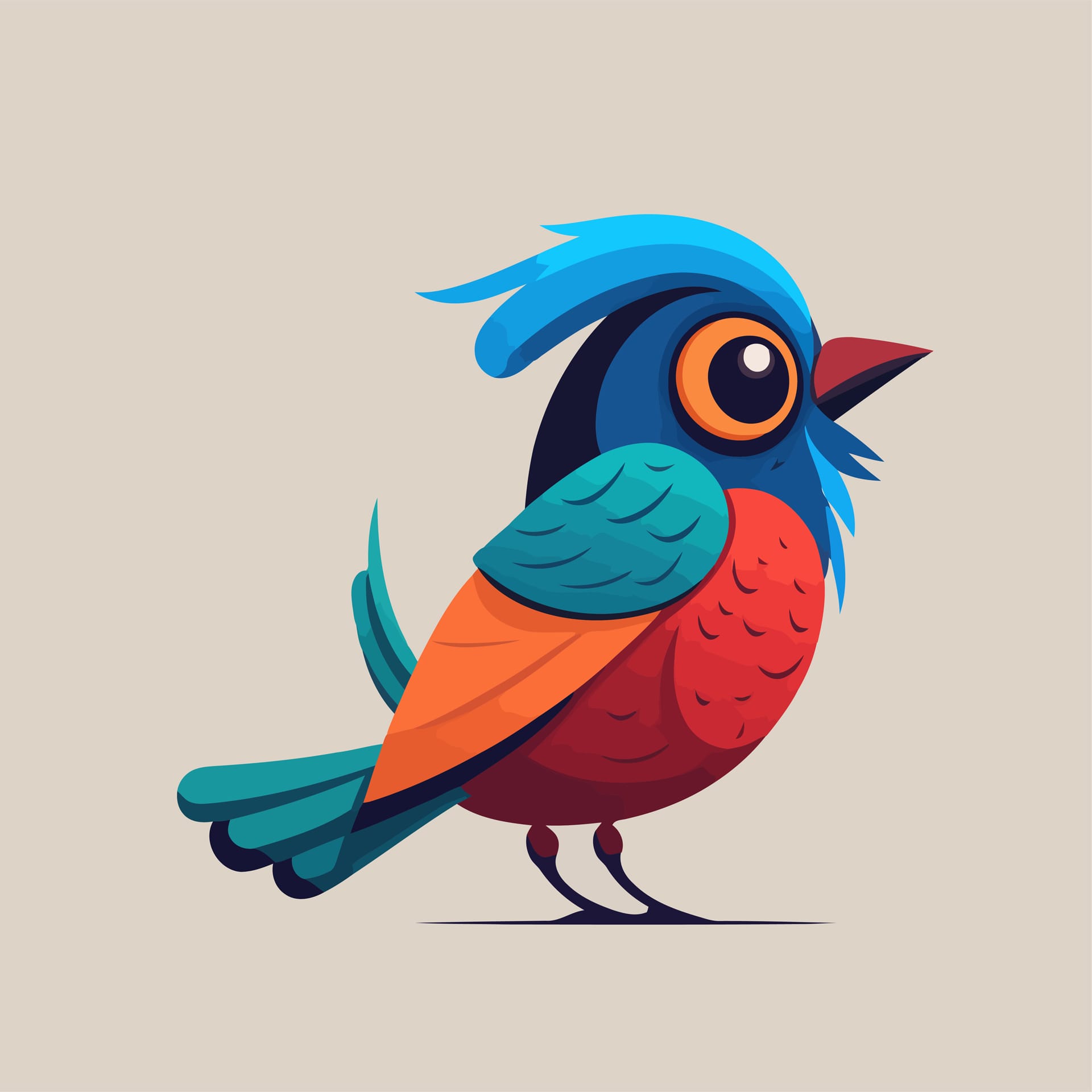 Cute little bird cartoon animal illustration logo mascot icon image