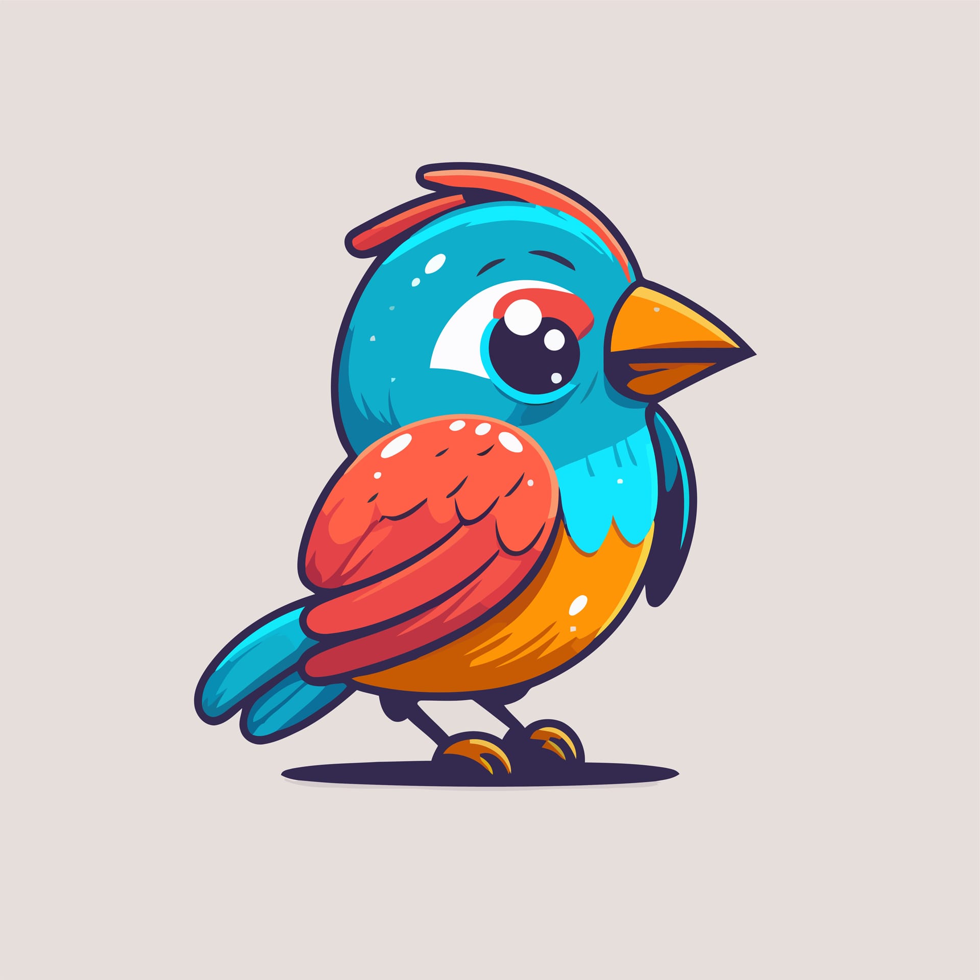 Cute little bird cartoon animal illustration logo mascot icon picture