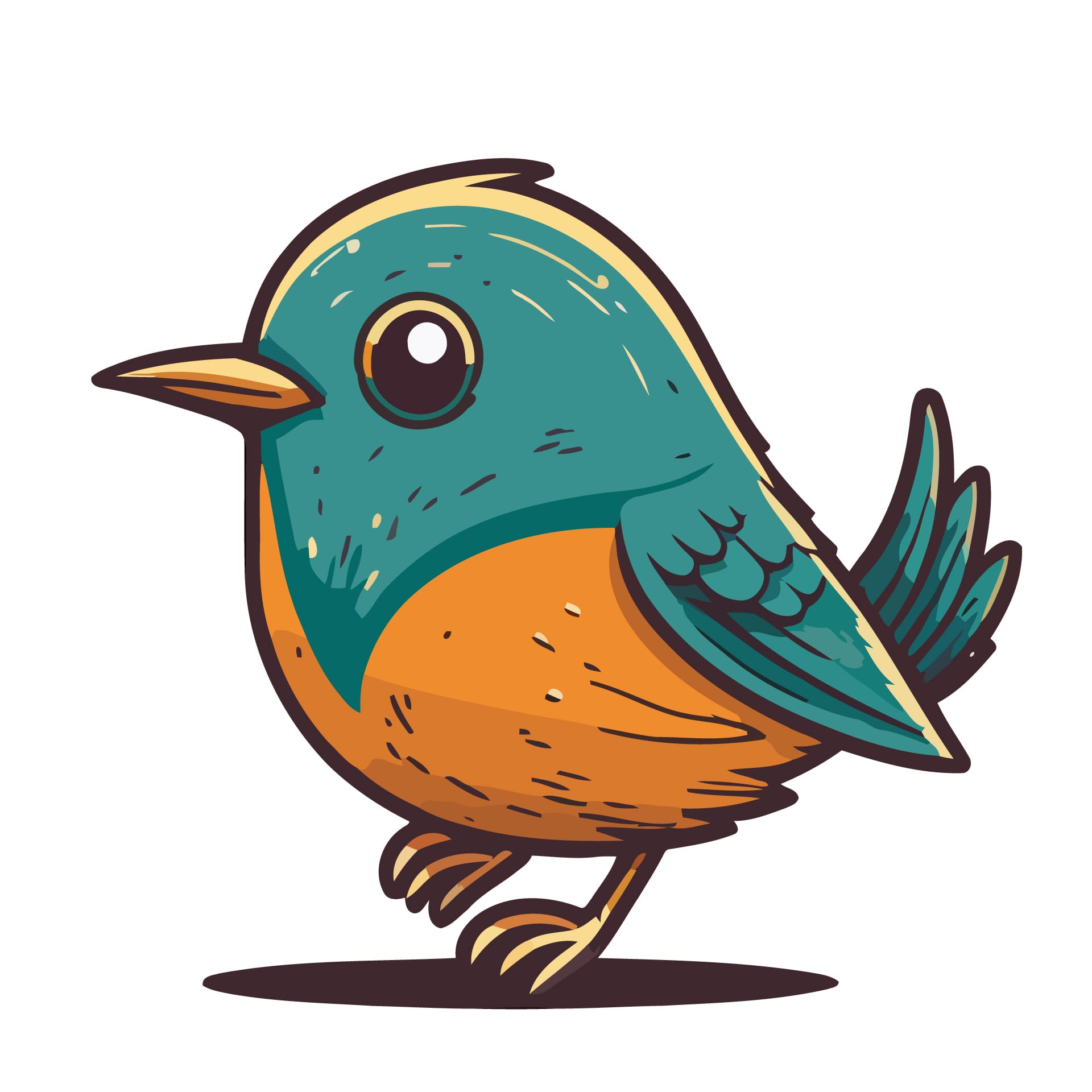 Cute little bird cartoon animal illustration logo mascot icon