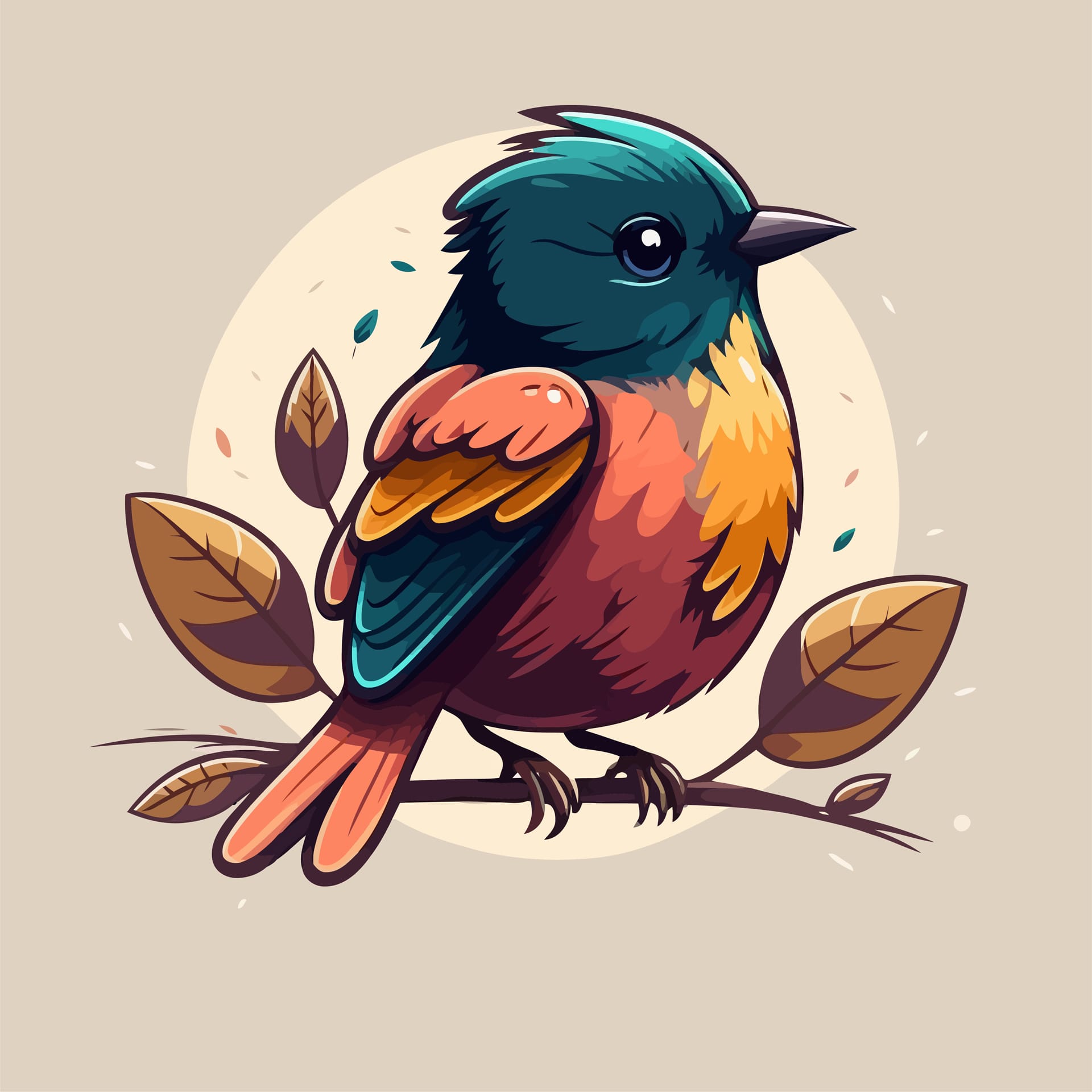 Cute little bird cartoon animal illustration logo mascot iconbird profile picture