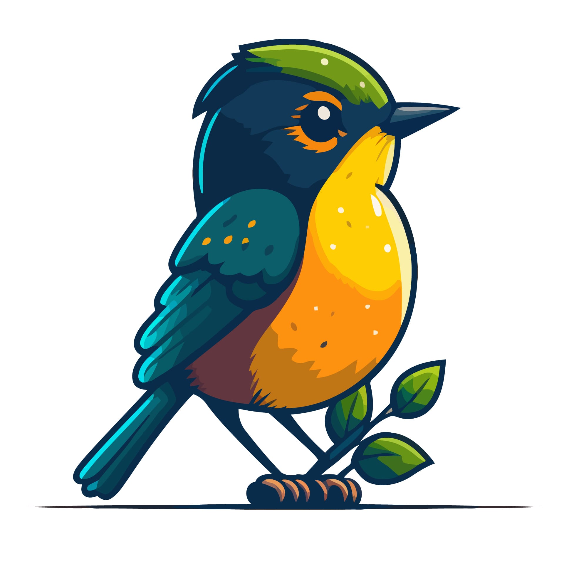 Cute little bird cartoon animal illustration mascot icon picture