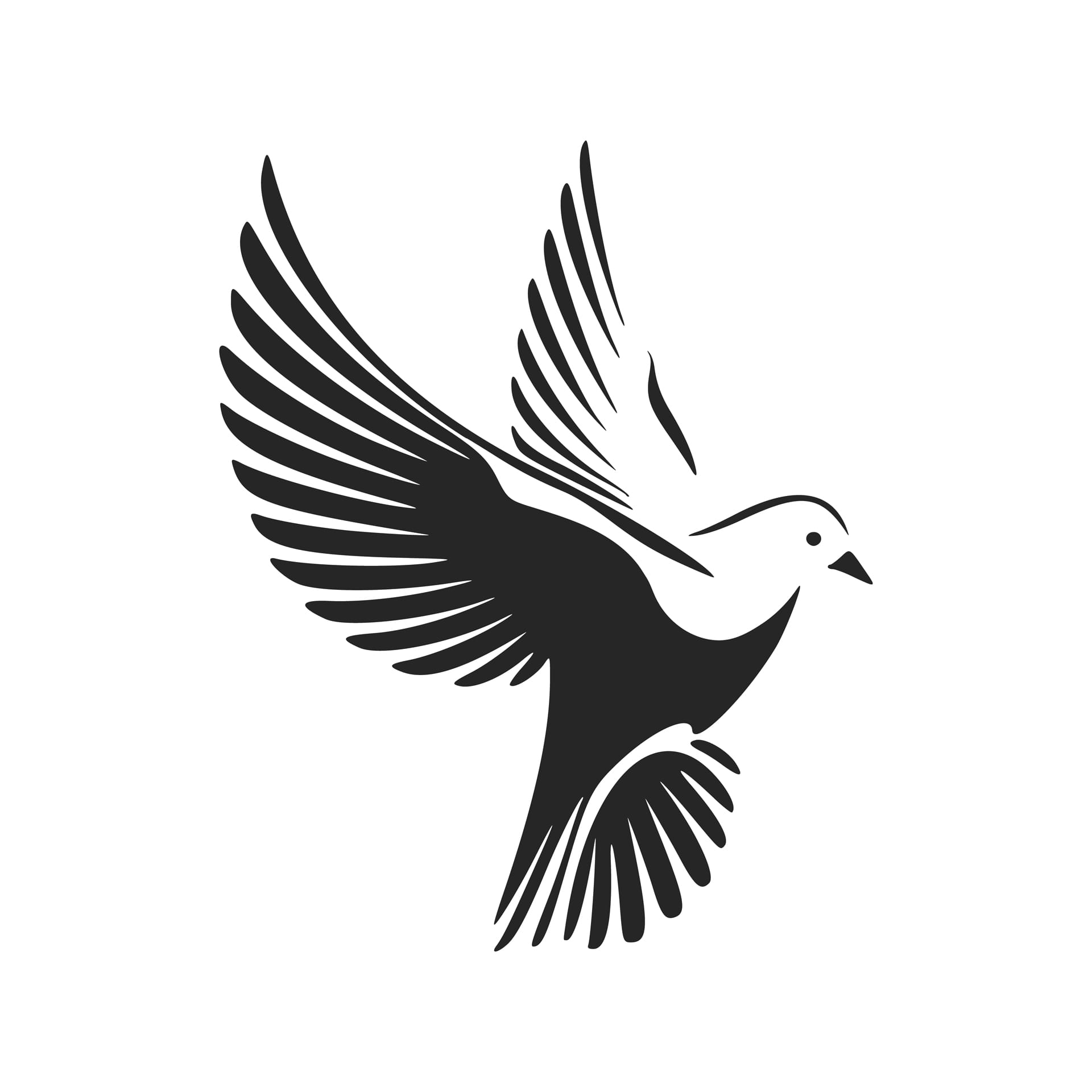 Elegant black white dove logo perfect any company looking stylish