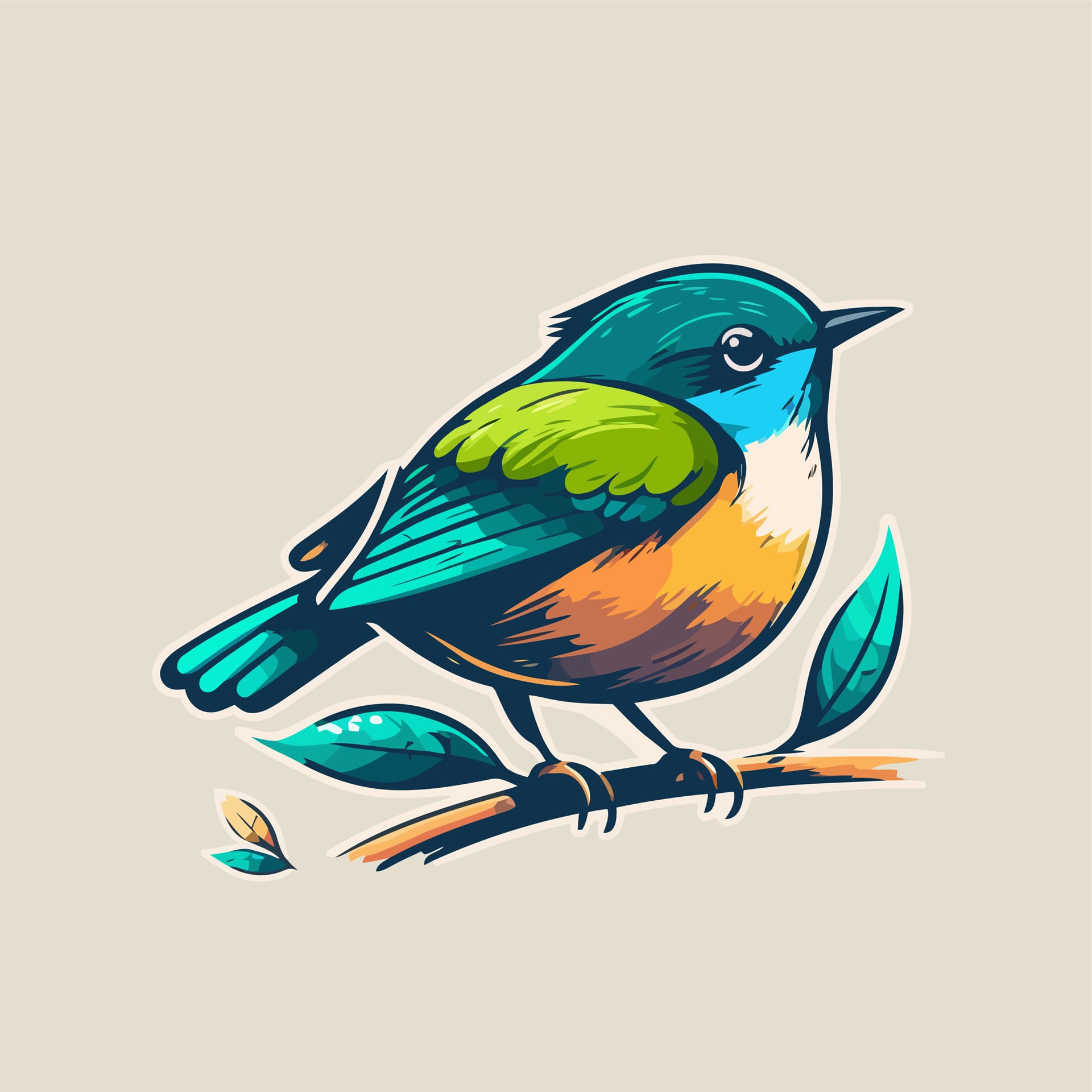 Little bird cartoon animal illustration logo mascot icon balanced image