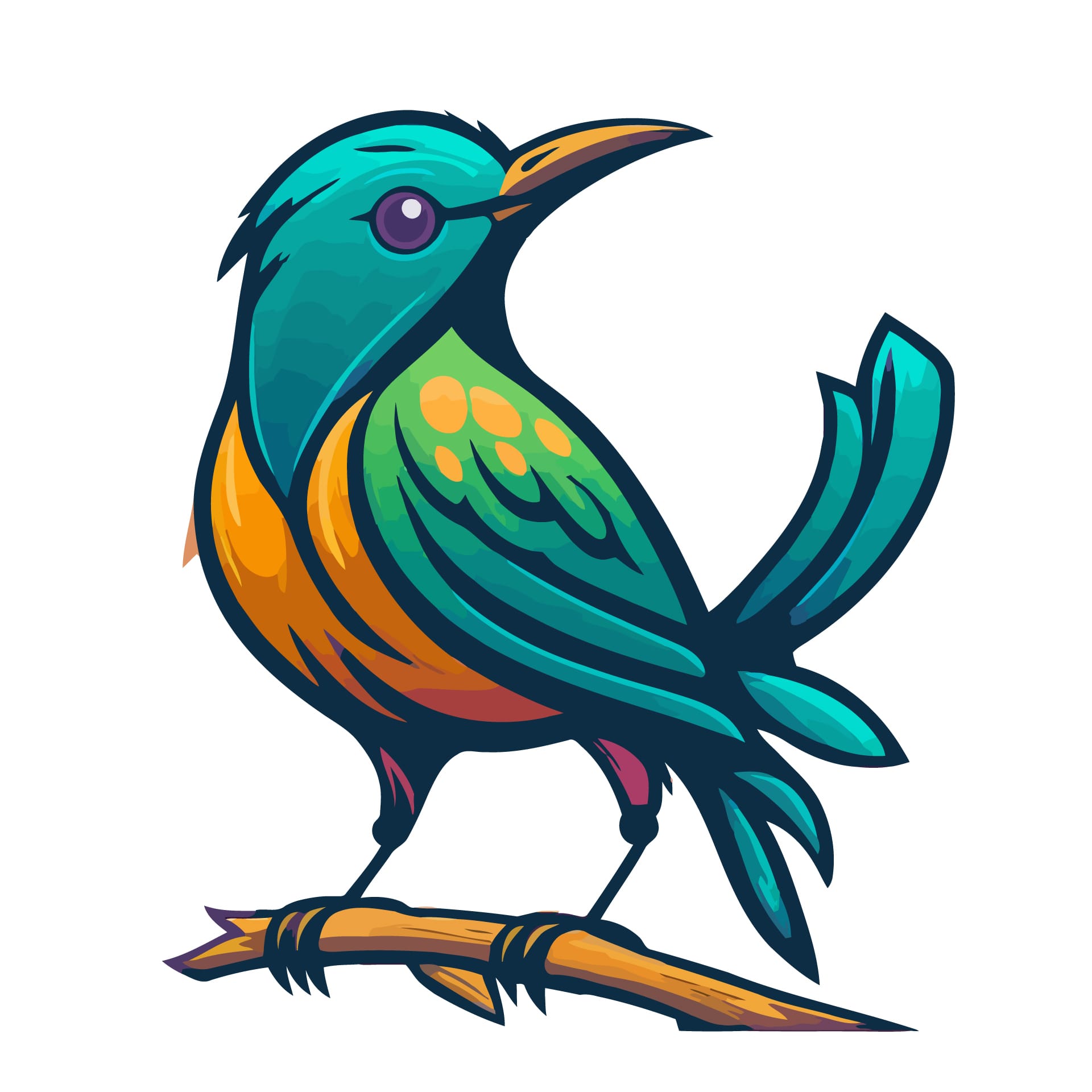 Little bird cartoon animal illustration logo mascot icon bright image