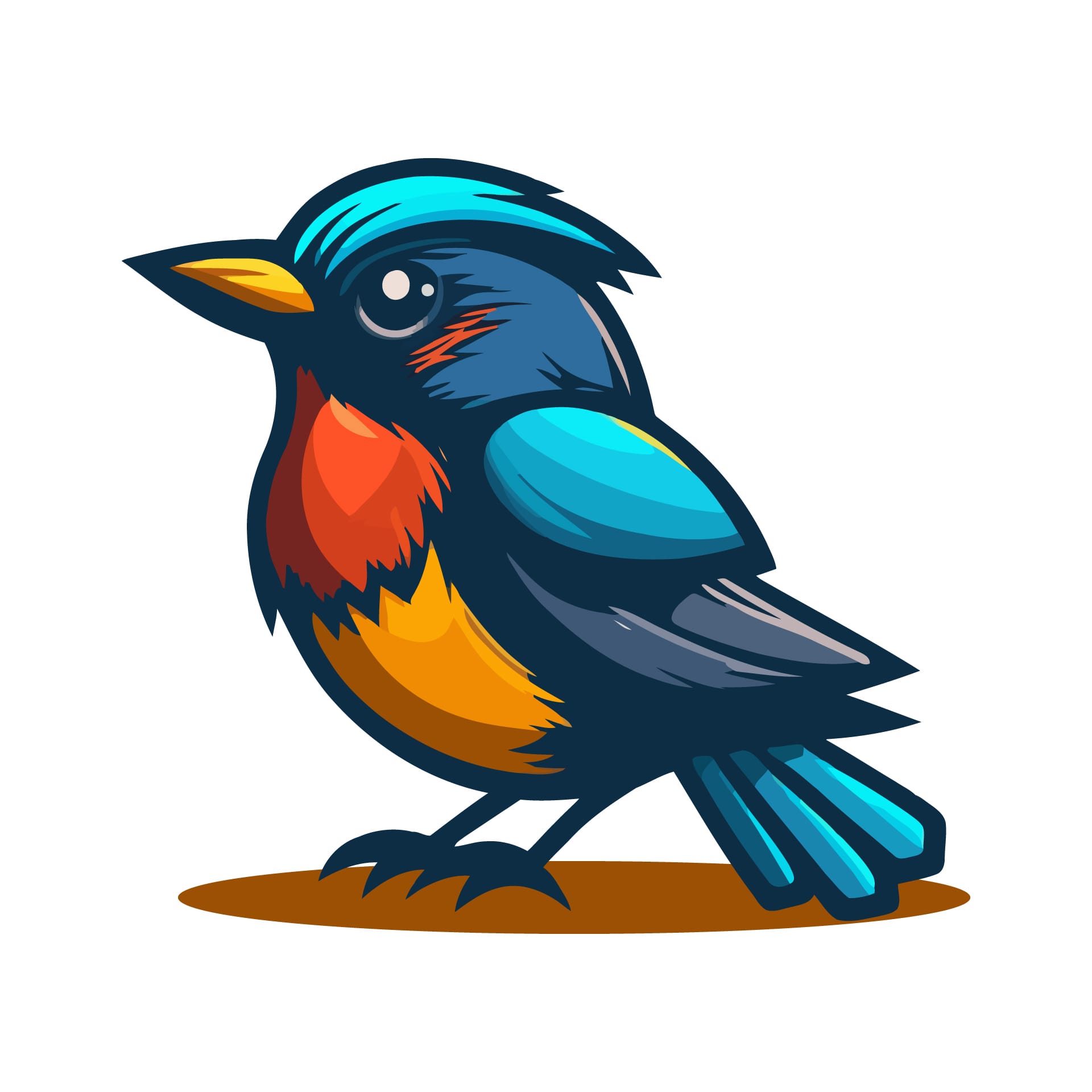 Little bird cartoon animal illustration logo mascot icon colorful image