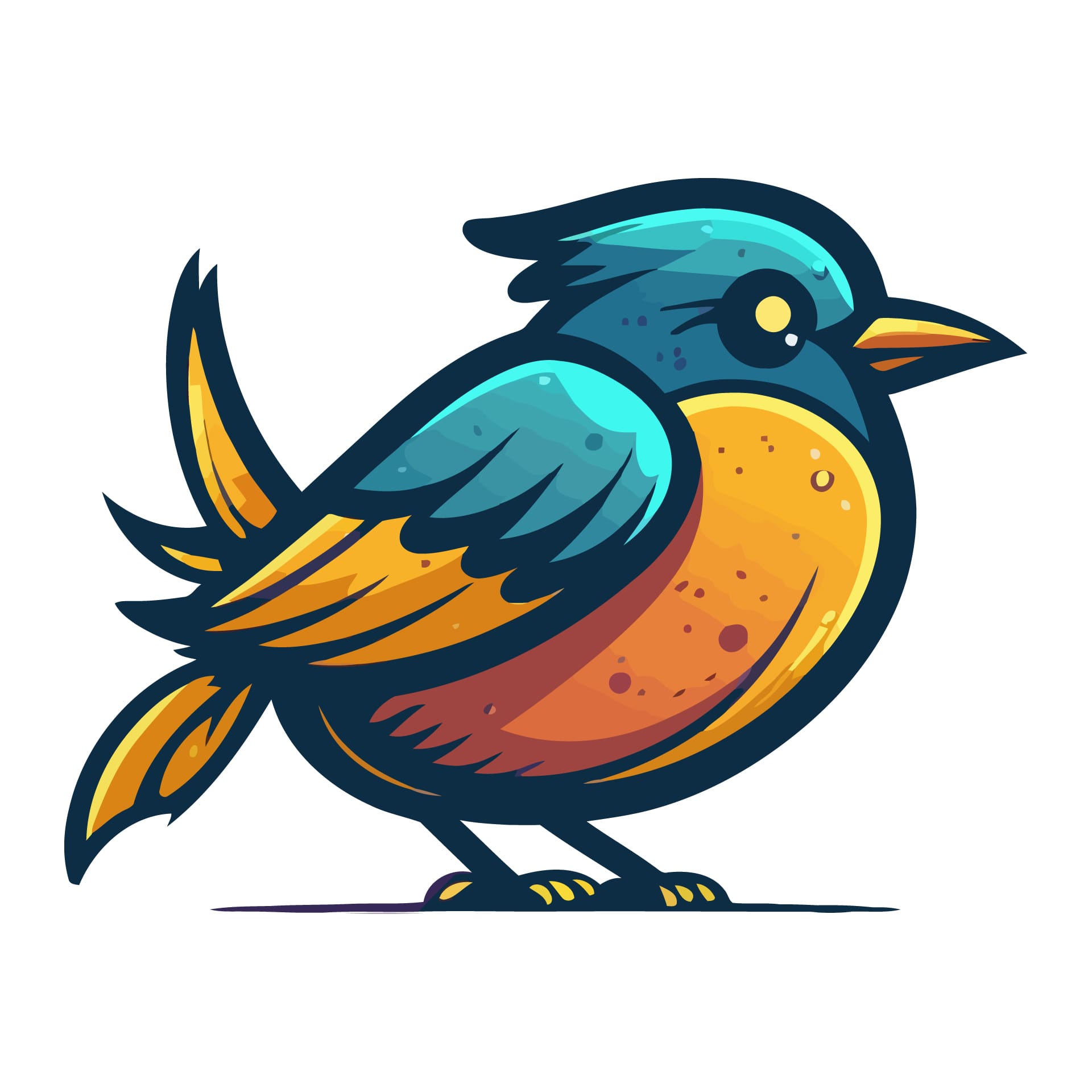 Little bird cartoon animal illustration logo mascot icon luminous image