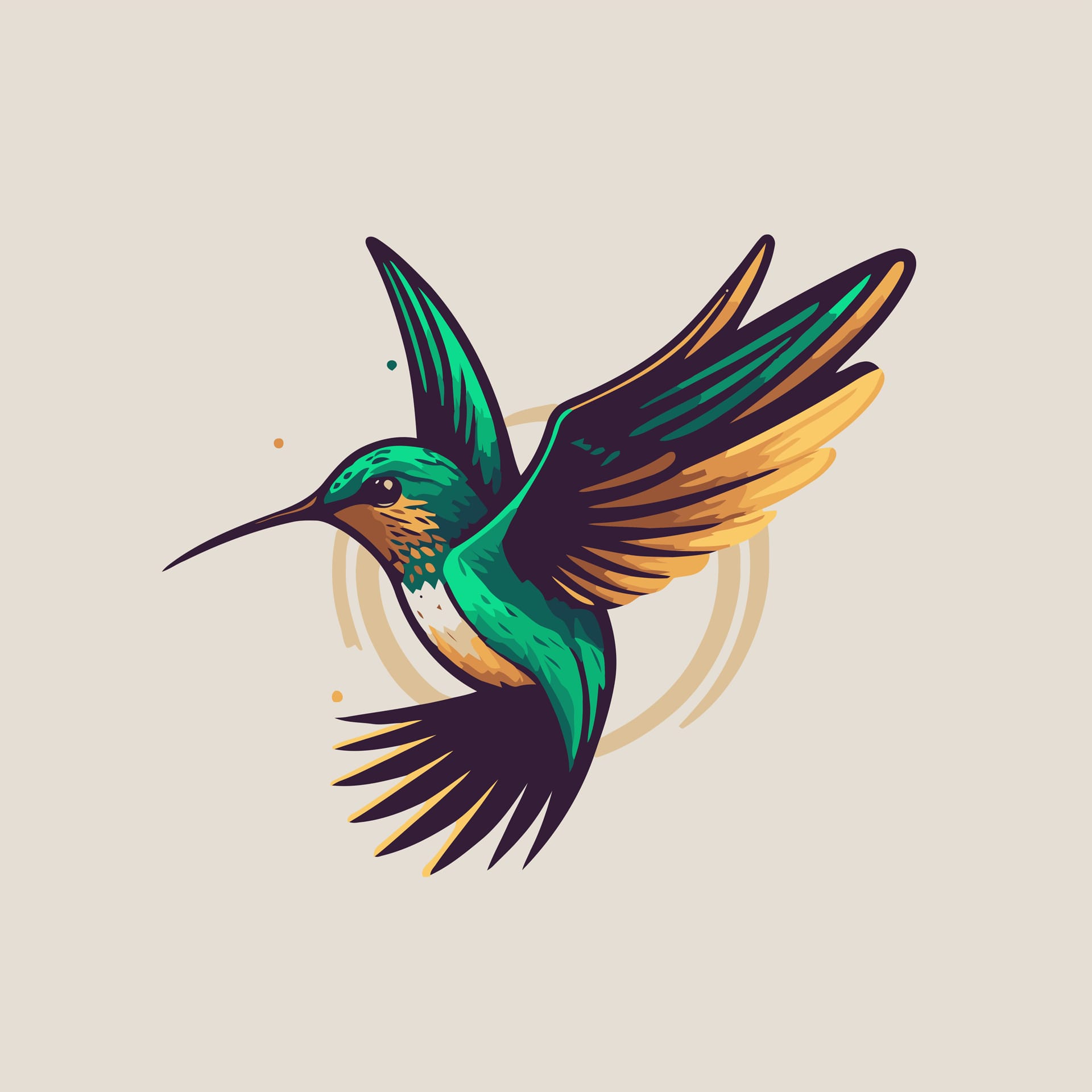 Logo flaying hummingbird bird colorful style bird profile picture