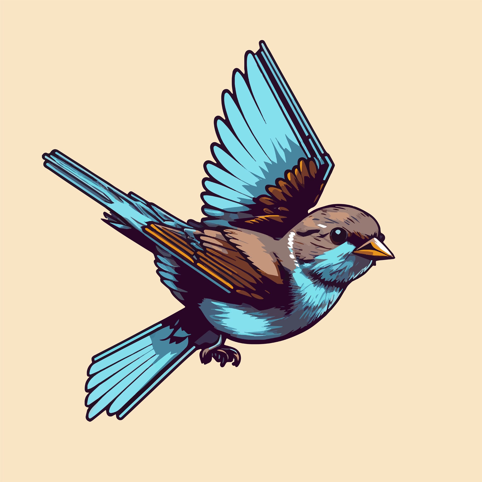 Sparrow bird logo design mascot illustration badges