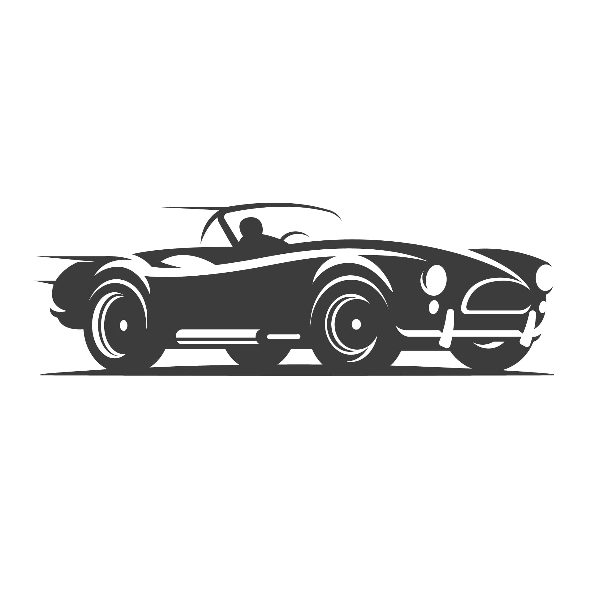 Retro car roadster illustration picture car profile picture