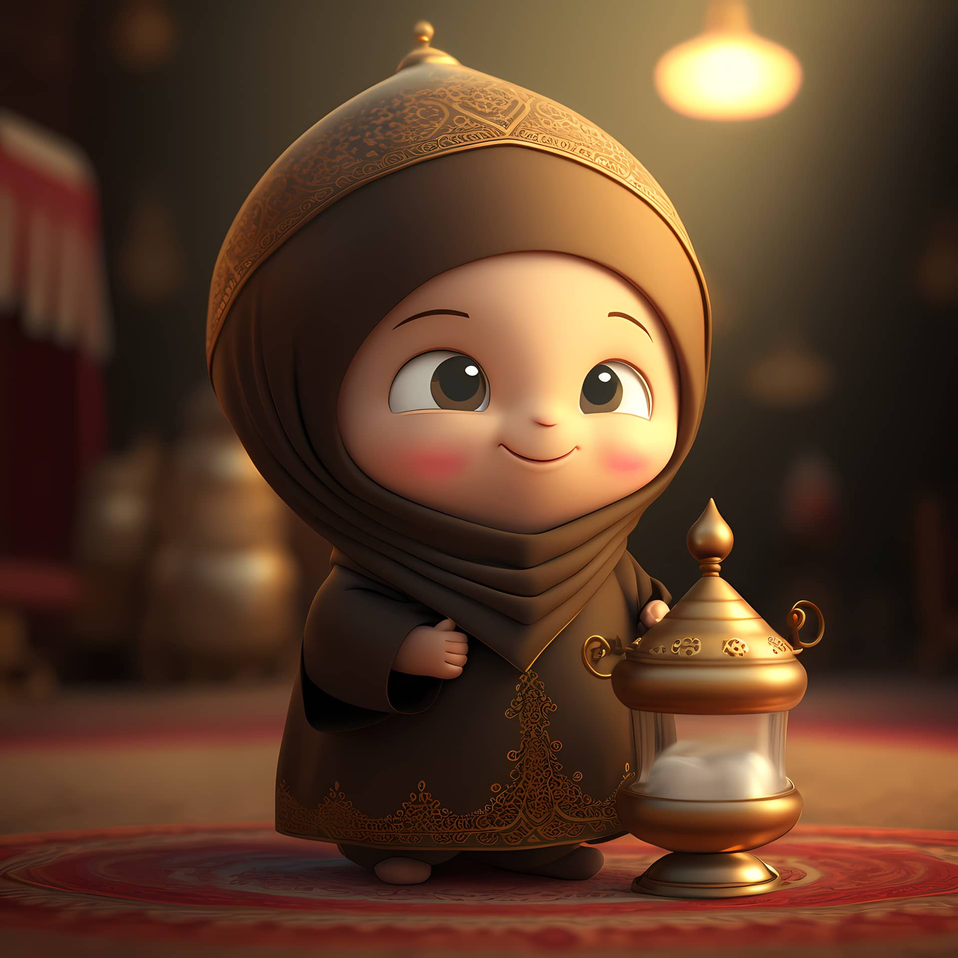 Adorable cute muslim children cartoon character cartoon profile pictures