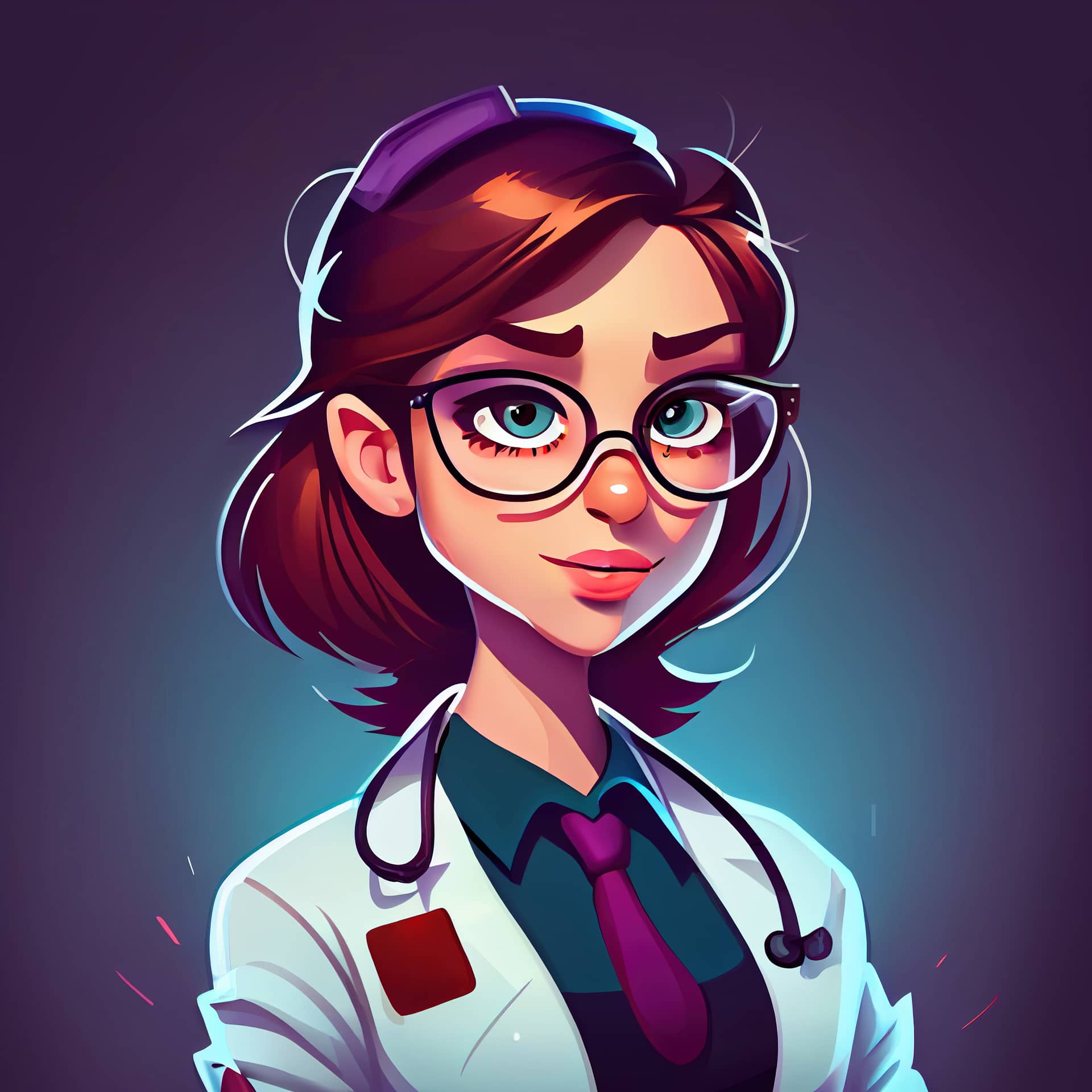 Cartoon woman doctor generative
