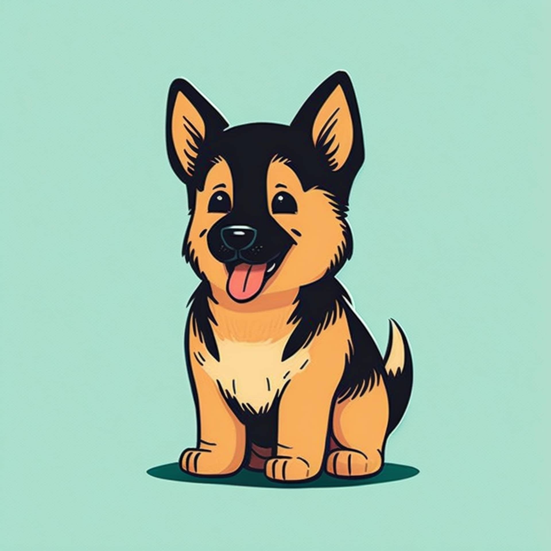Cute dog cartoon icon illustration atmospheric image