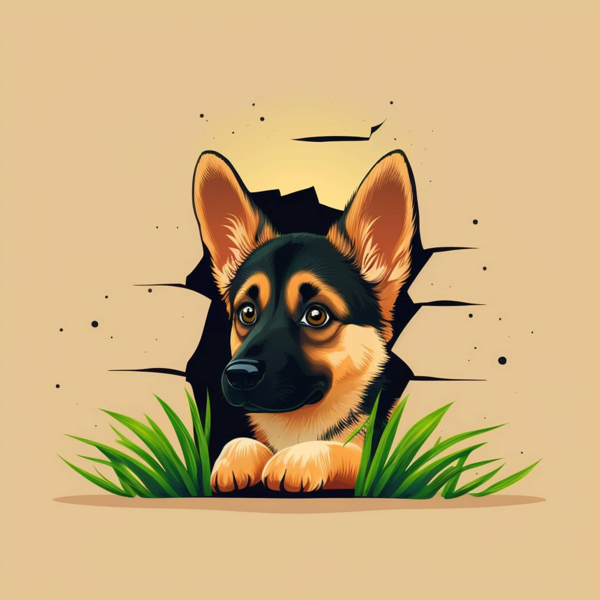 Cute dog cartoon icon illustration moody image