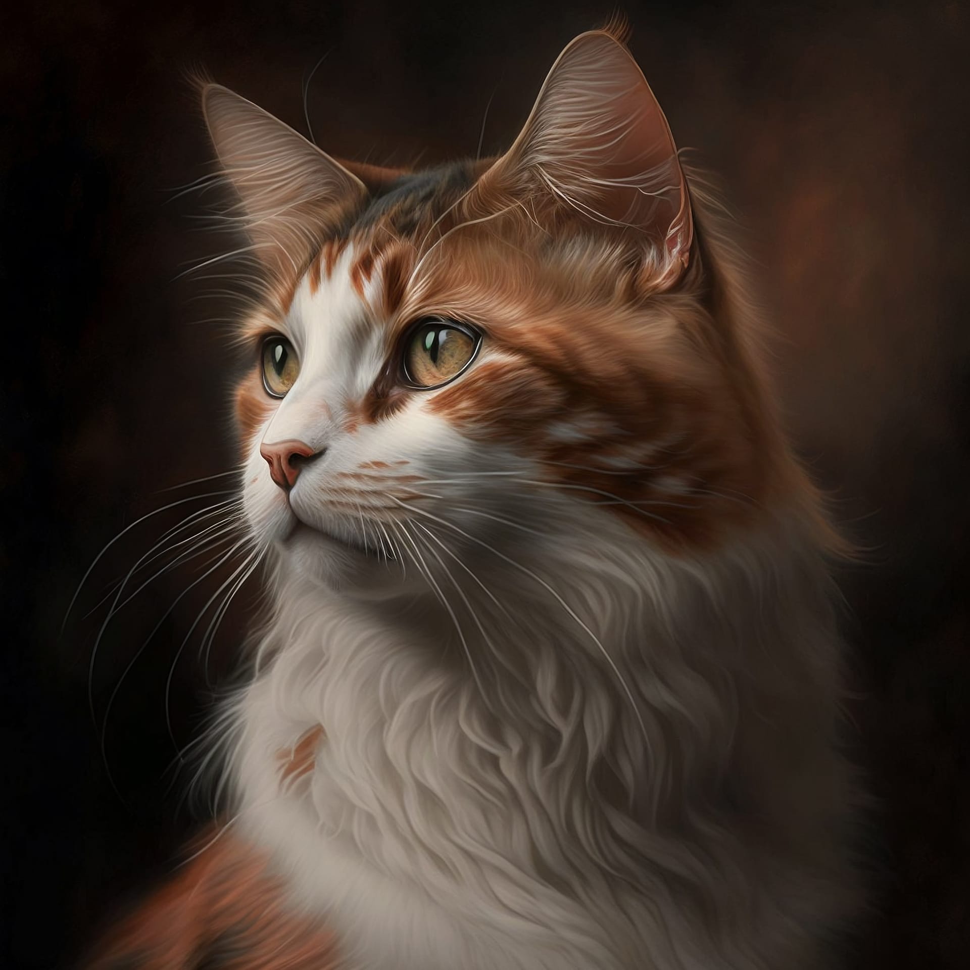 Cat profile picture digital studio portrait digital fine art image