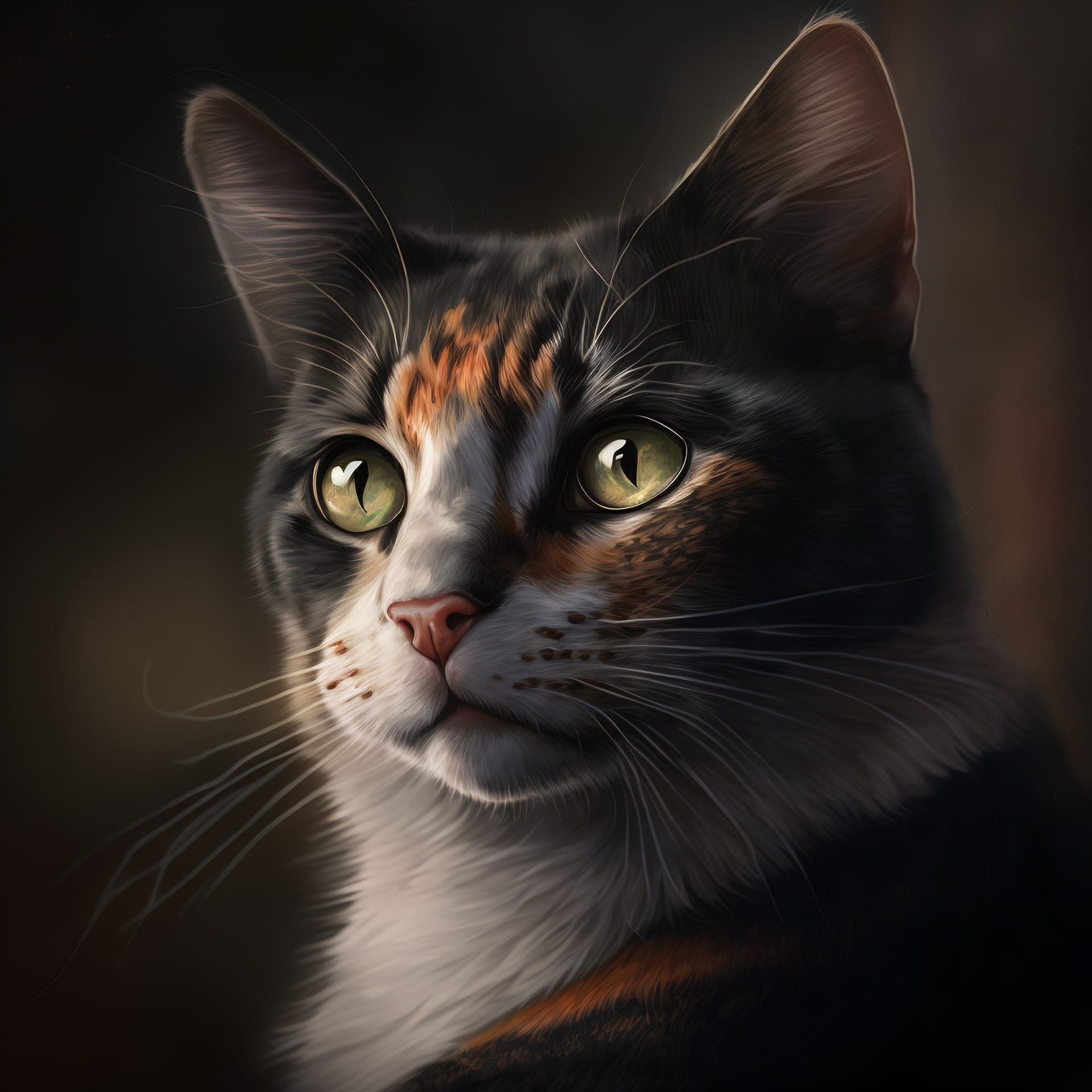 Cat profile picture digital studio portrait digital fine art