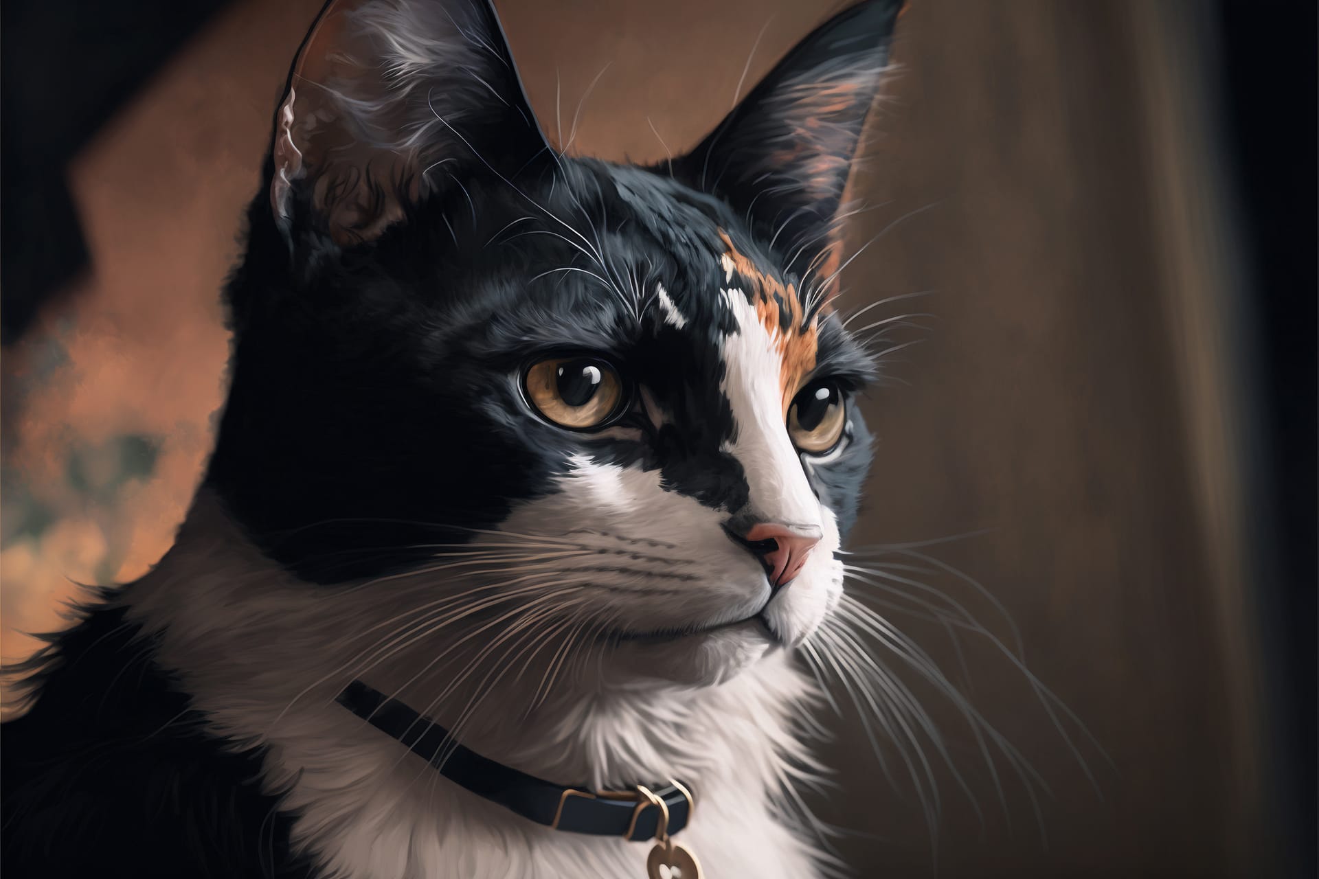 Digital portrait cat creative digital painting image