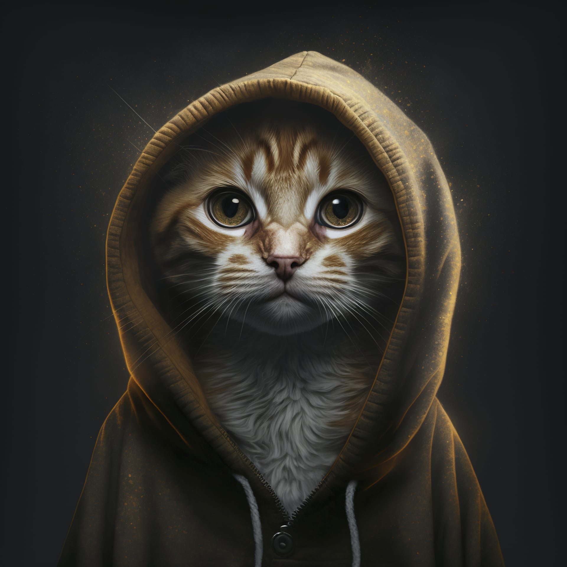 Portrait cat profile picture with hoodie