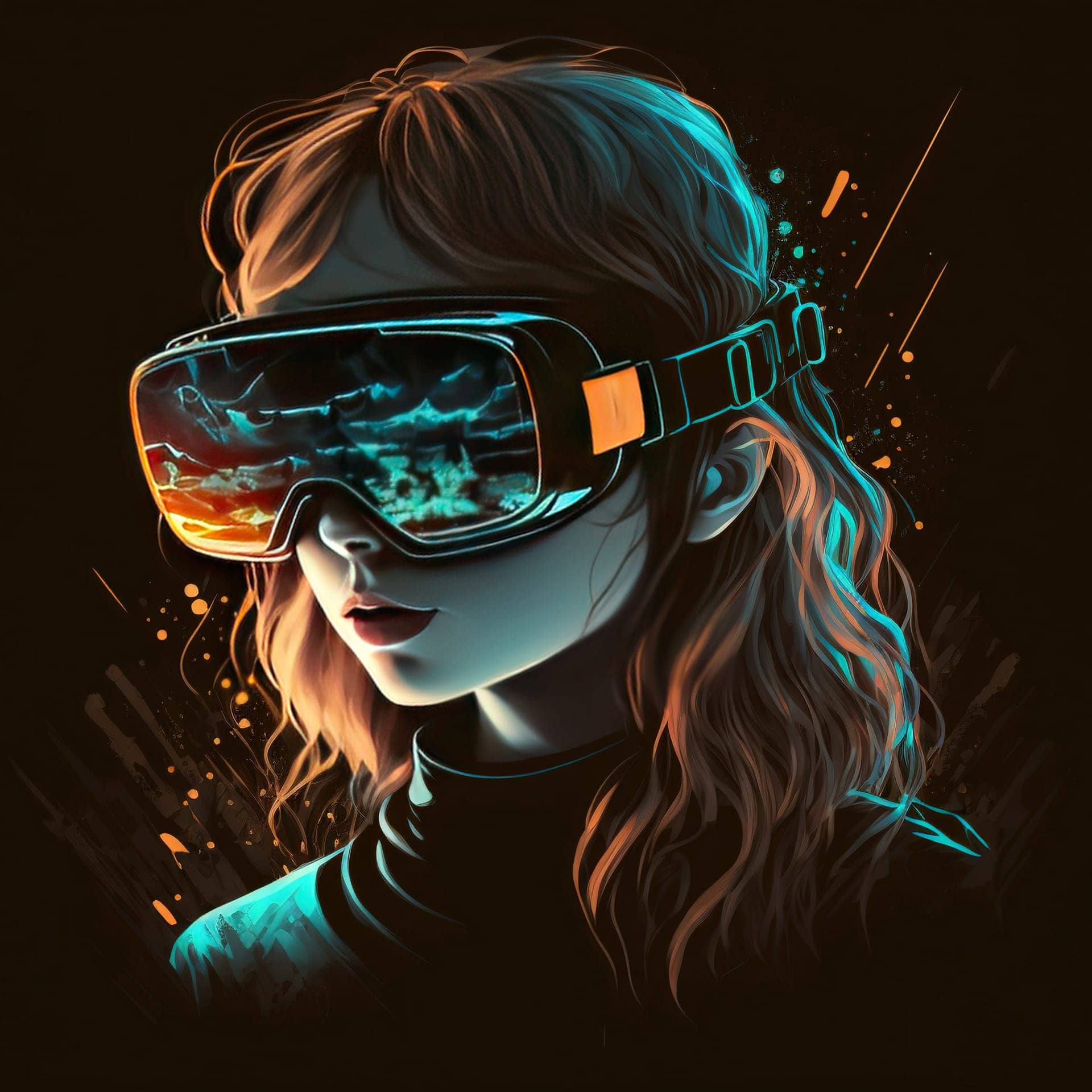 People with vr headset graceful cool gamer image