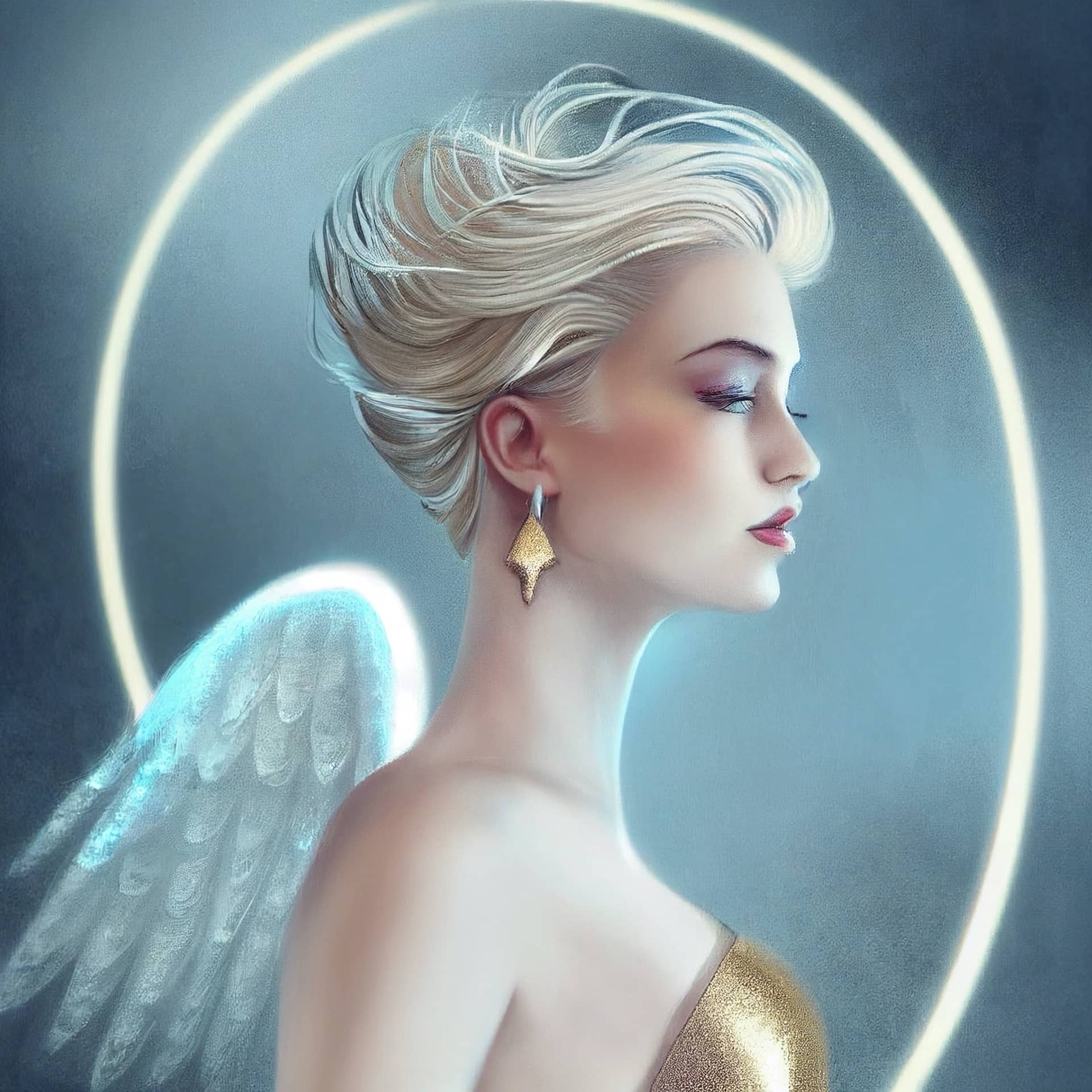 Angel portrait fantasy woman with wings 3d rendering
