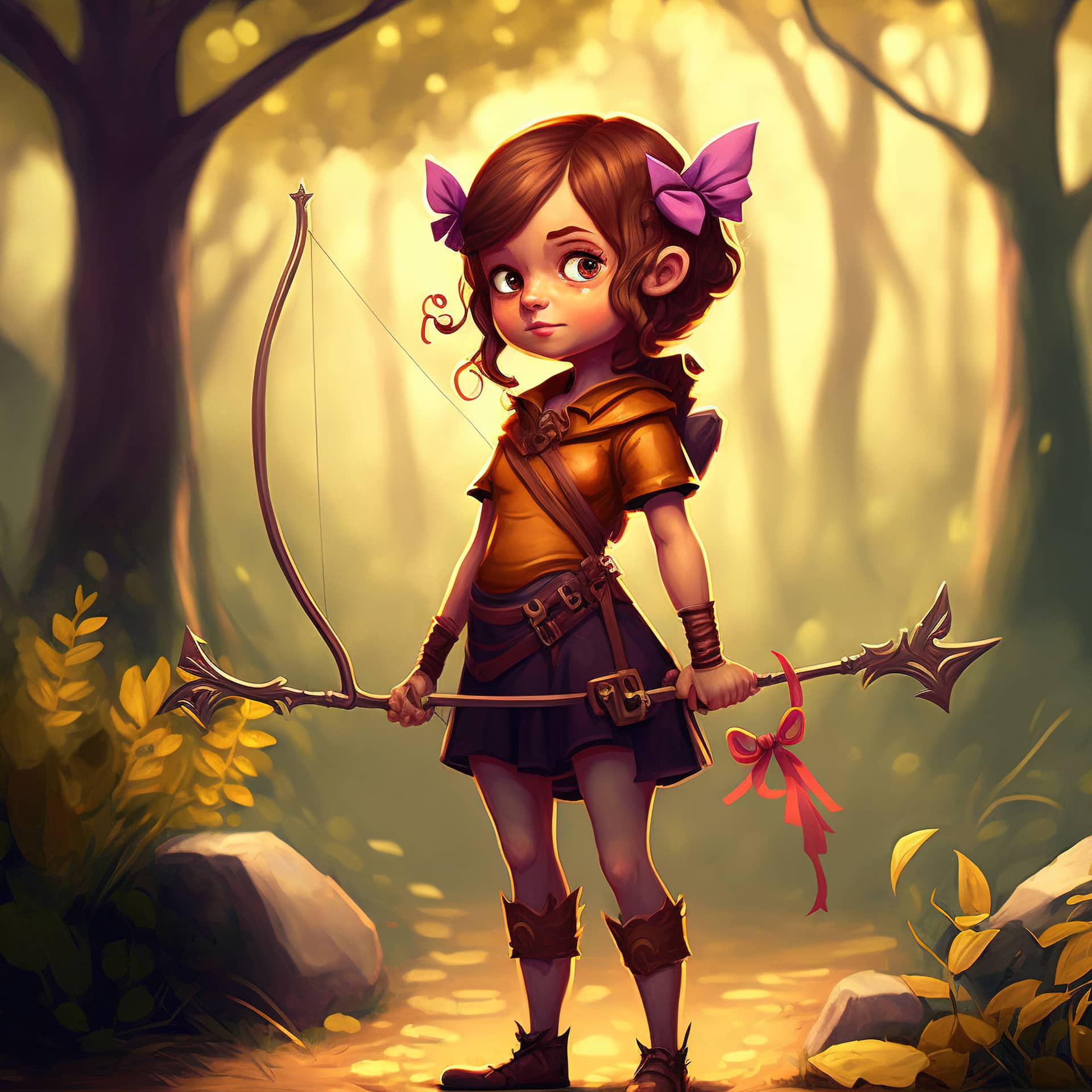 Character with weapon hands digital art style illustration painting image