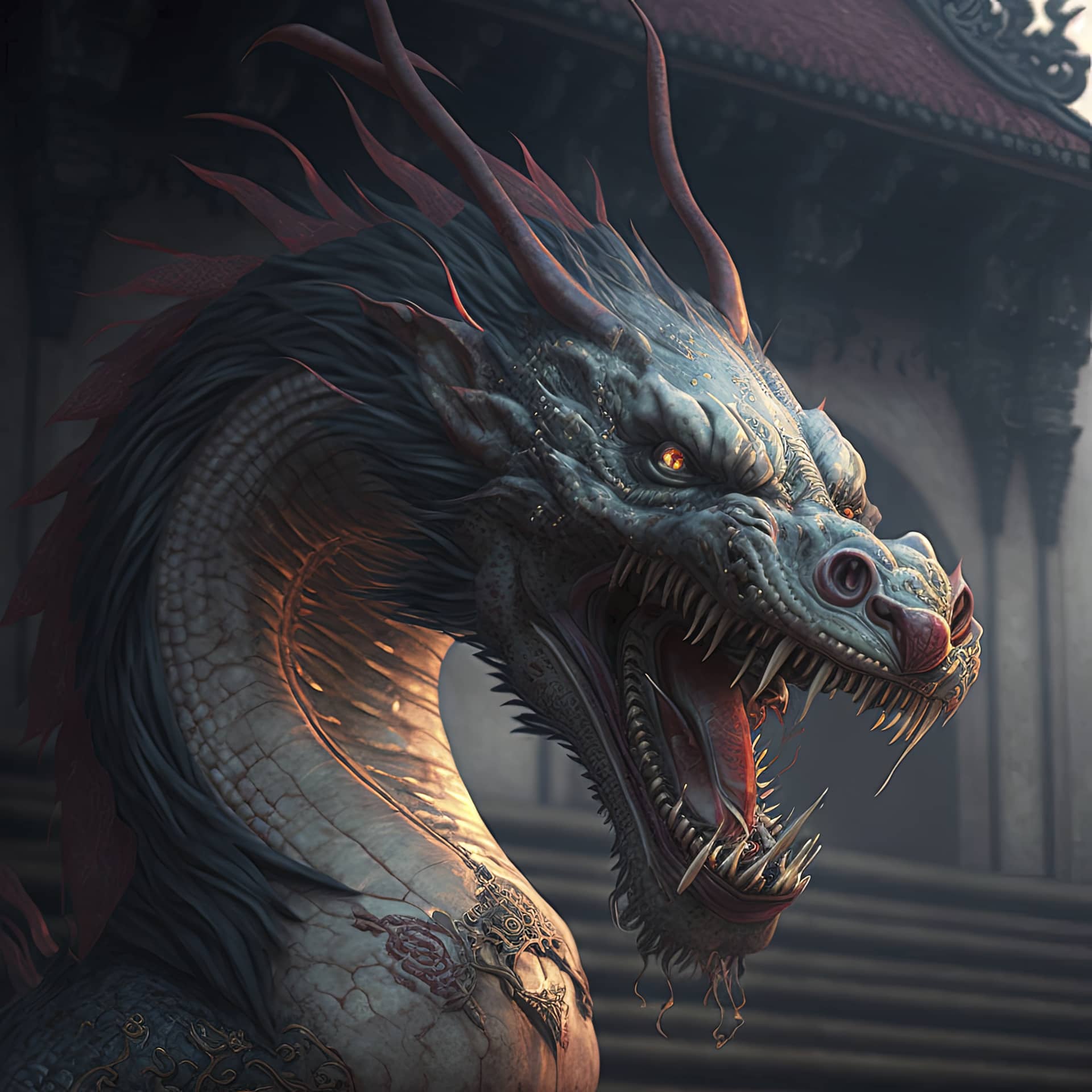 Cool images for profile chinese dragon about attack intruders