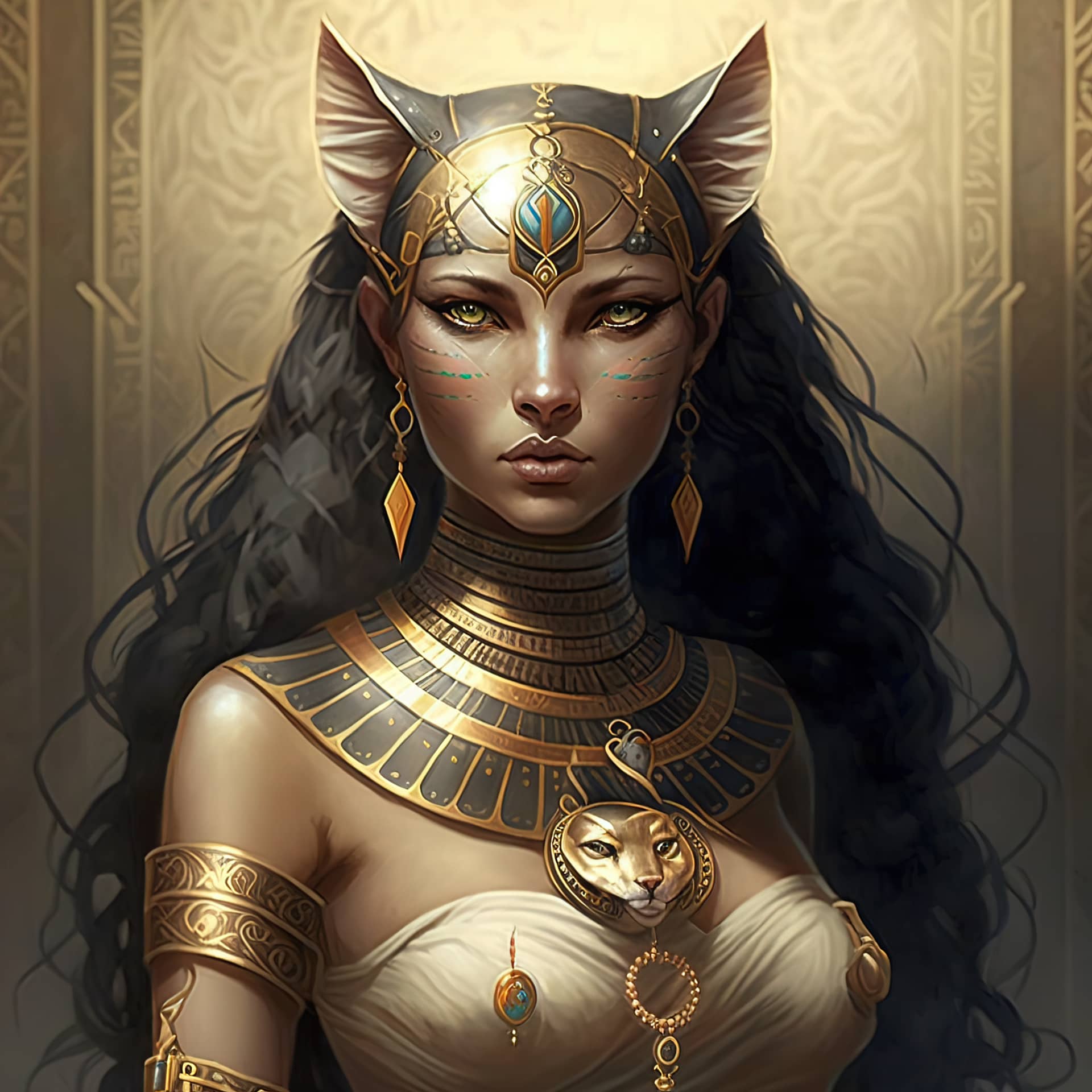 Egyptian catwoman with gold jewelry ancient egyptian goddess cool images for profile