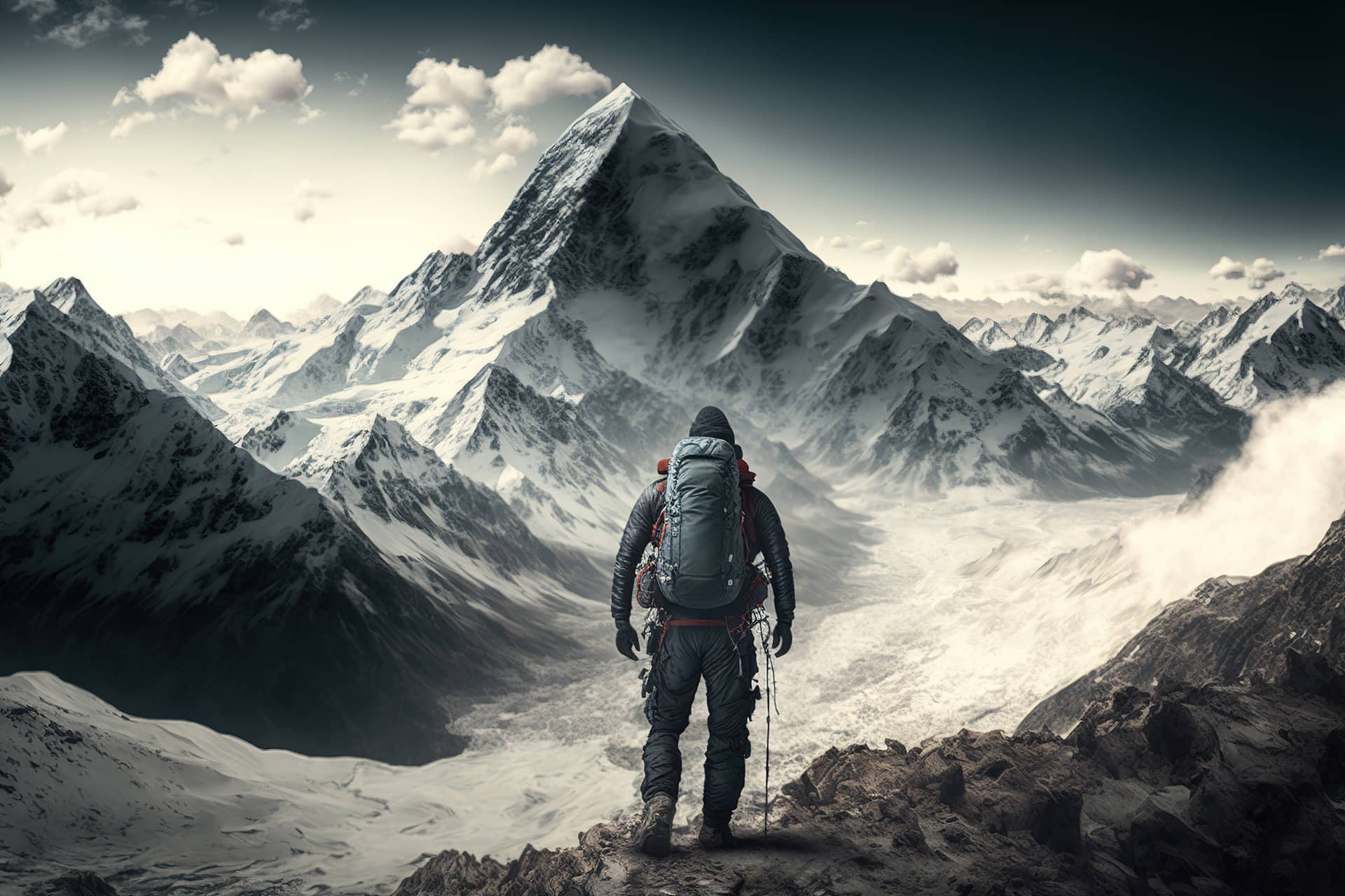 Cool instagram profile pics hiker looking tall snow covered mountain