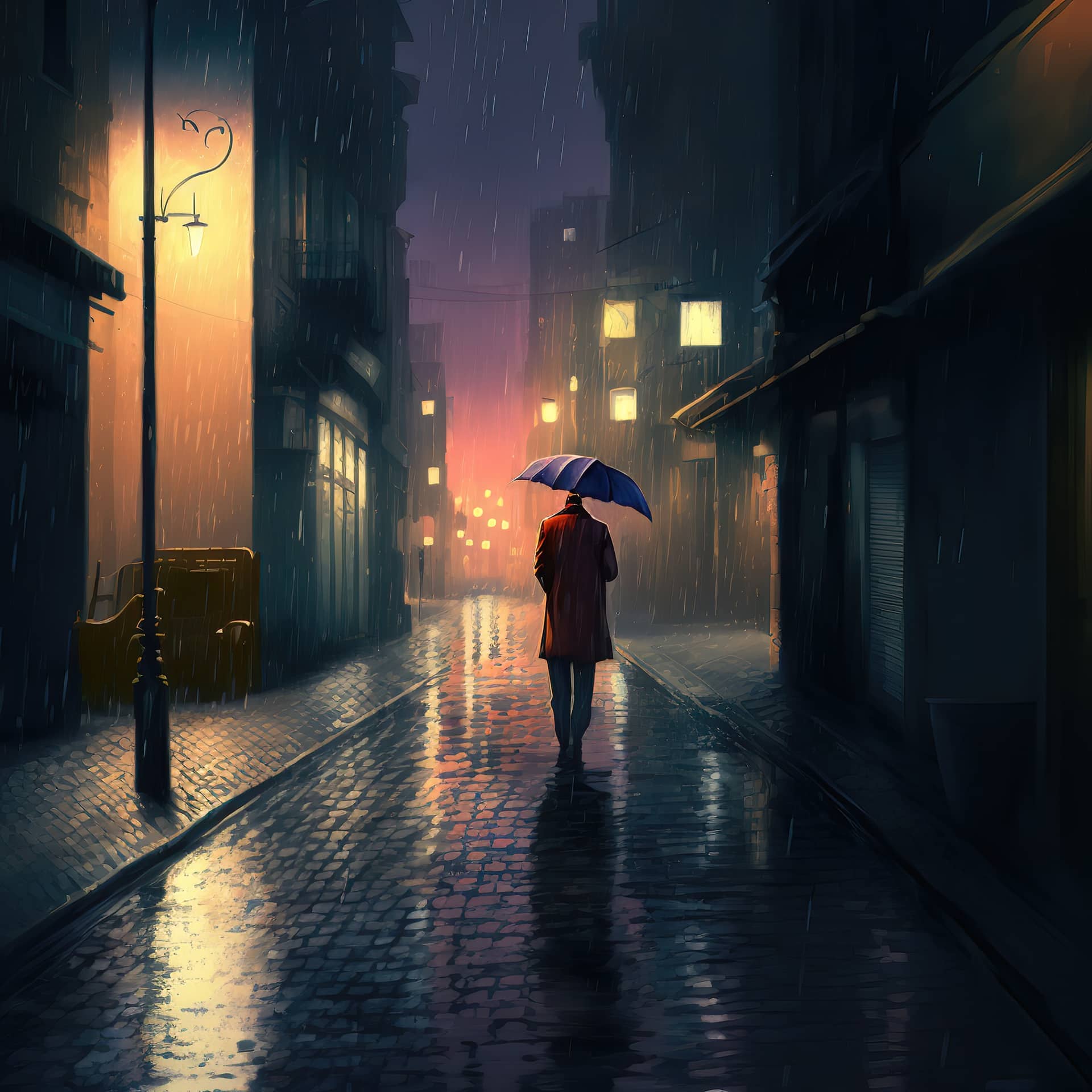 Cool instagram profile pics man lonely street rainy night