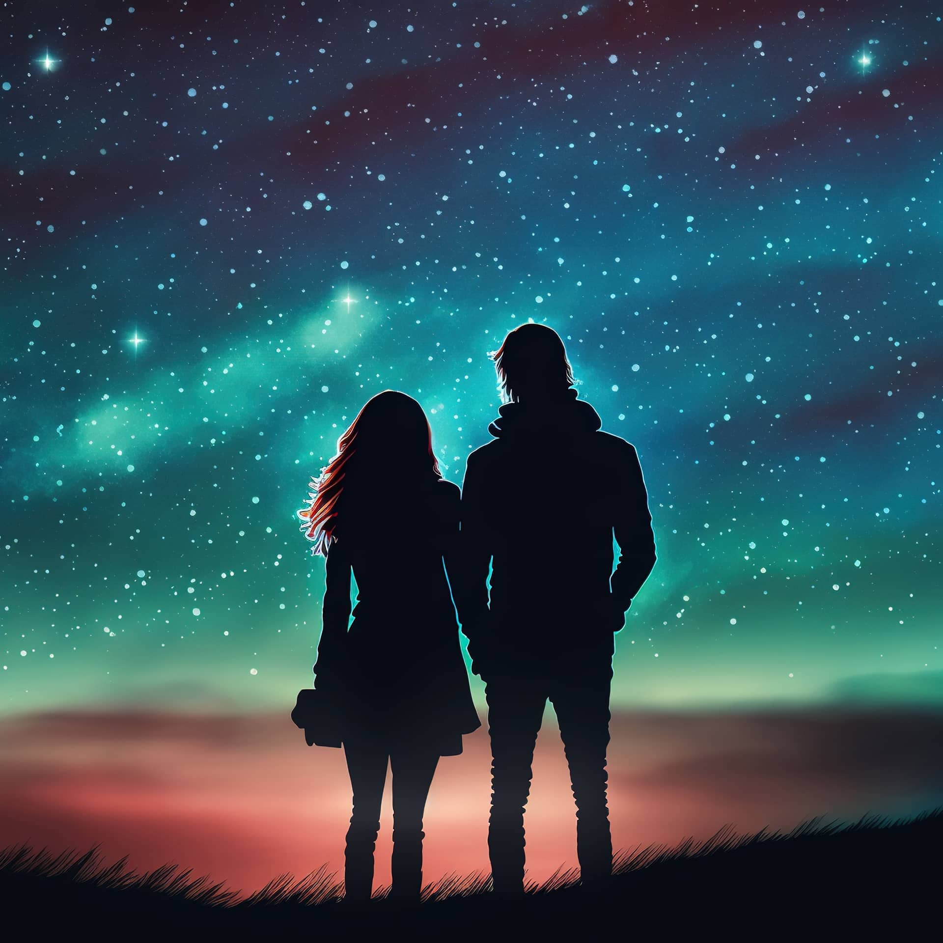 Cool instagram profile pics mysterious light night sky digital art style painting